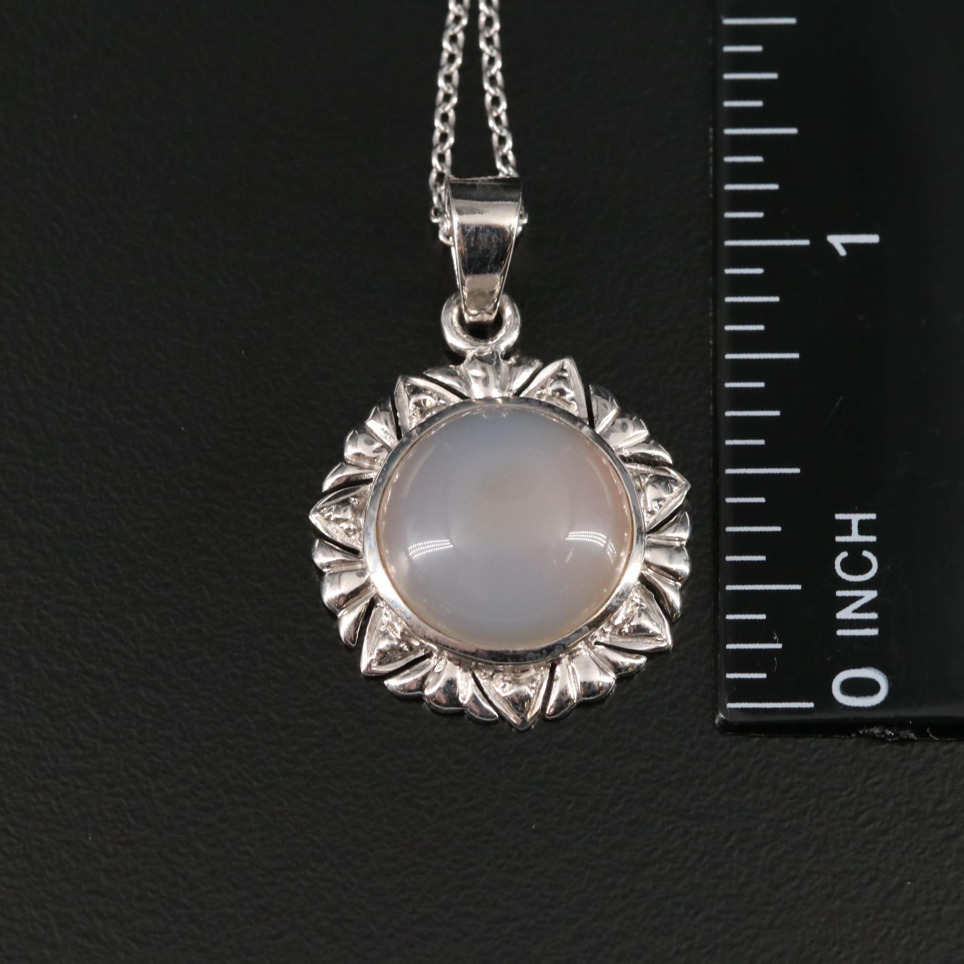 Sterling Moonstone Pendant Necklace