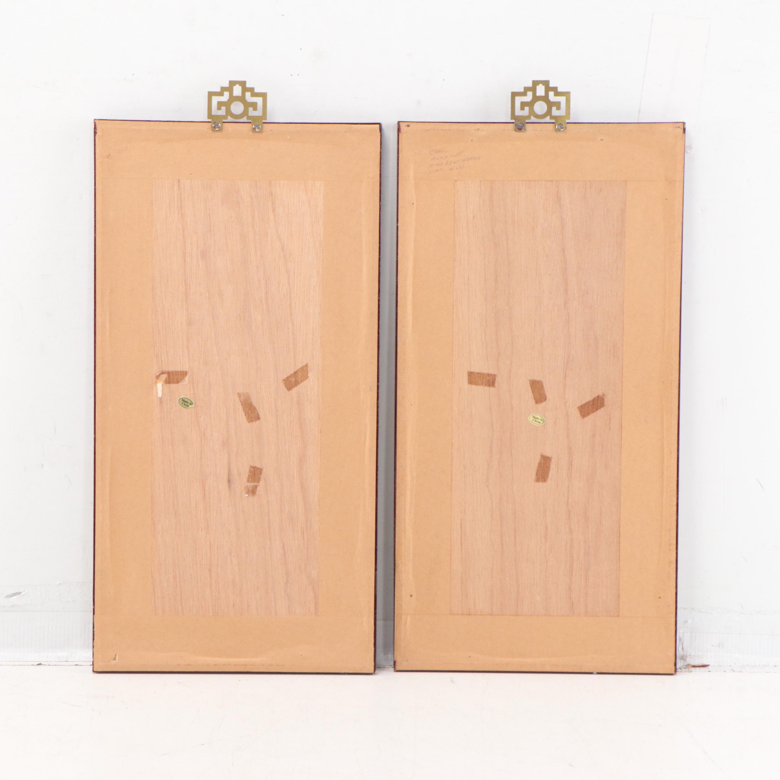 East Asian Gouache Paintings of Blossoming Trees and Birds