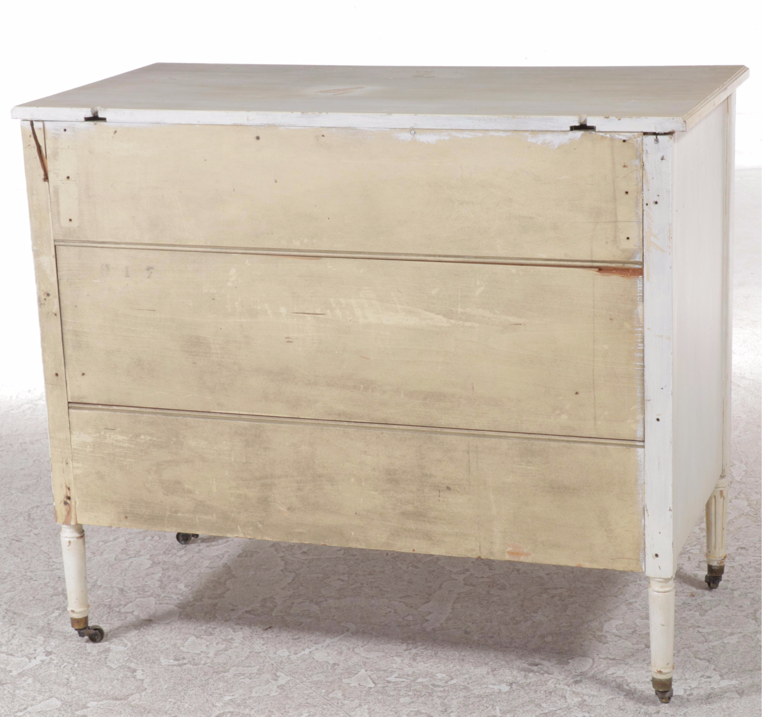 Louis XVI Style White-Painted Three-Drawer Chest, Early 20th Century