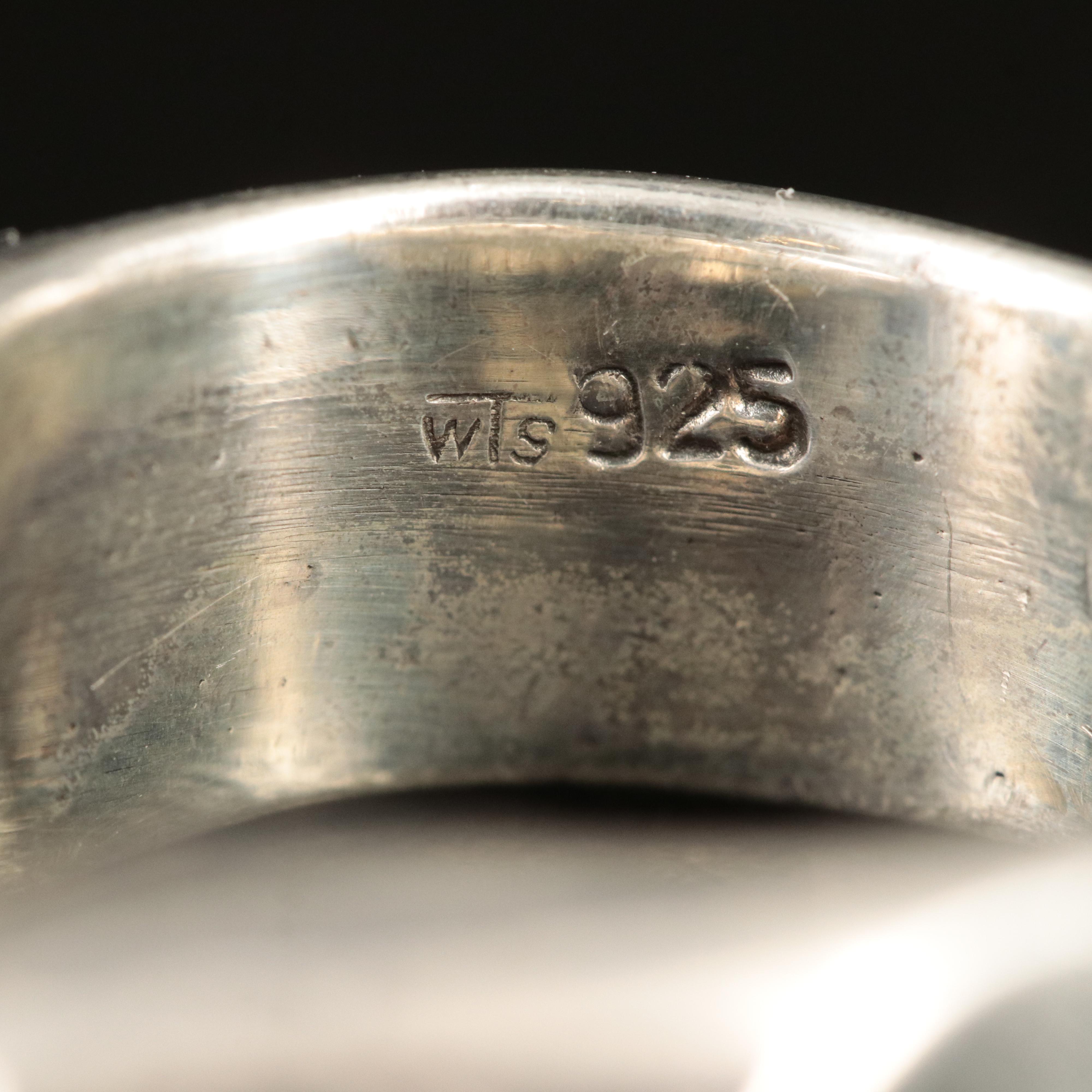 Sterling Skull and Spike Open Shank Ring