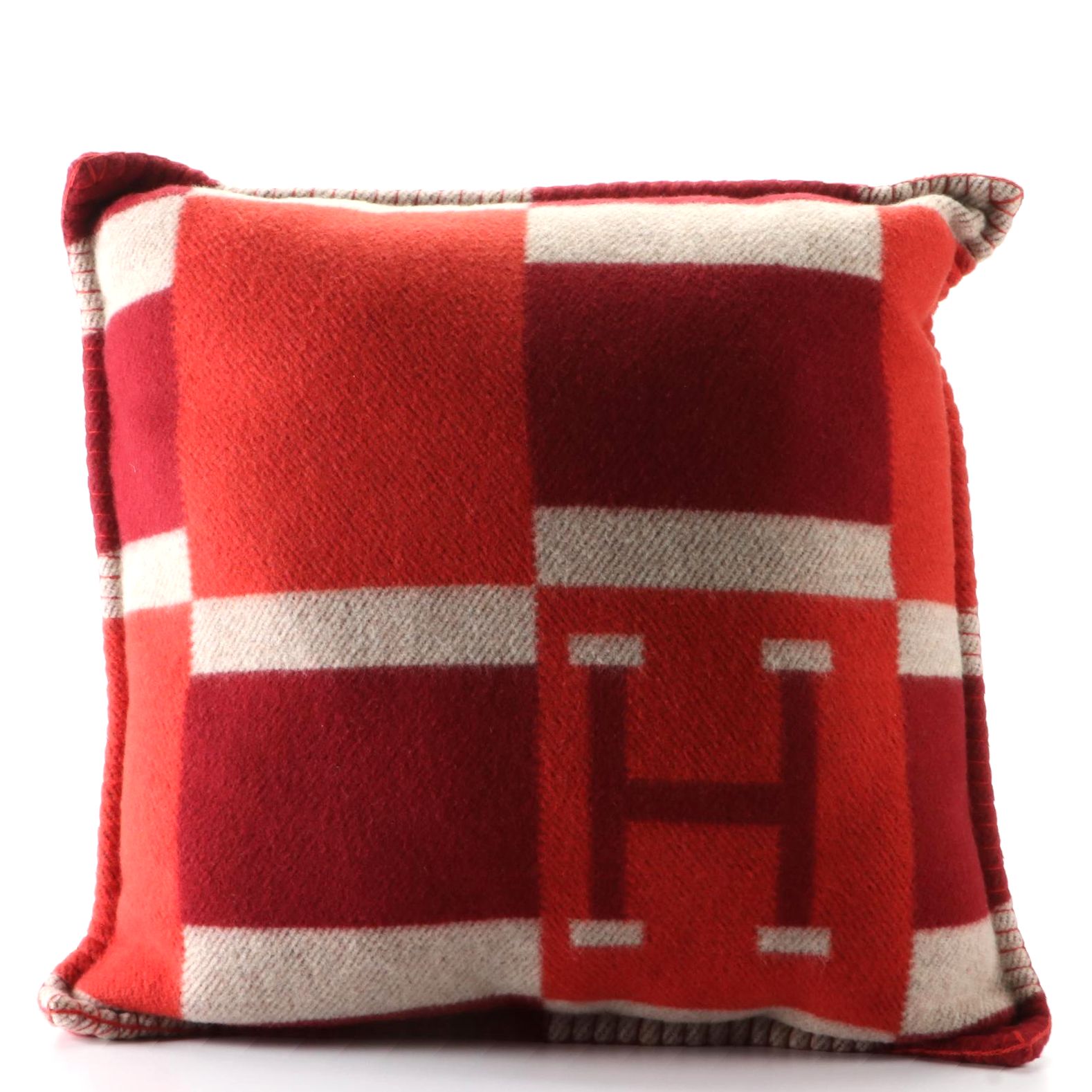 Hermès Avalon Bayadere Accent Pillow in Wool and Cashmere