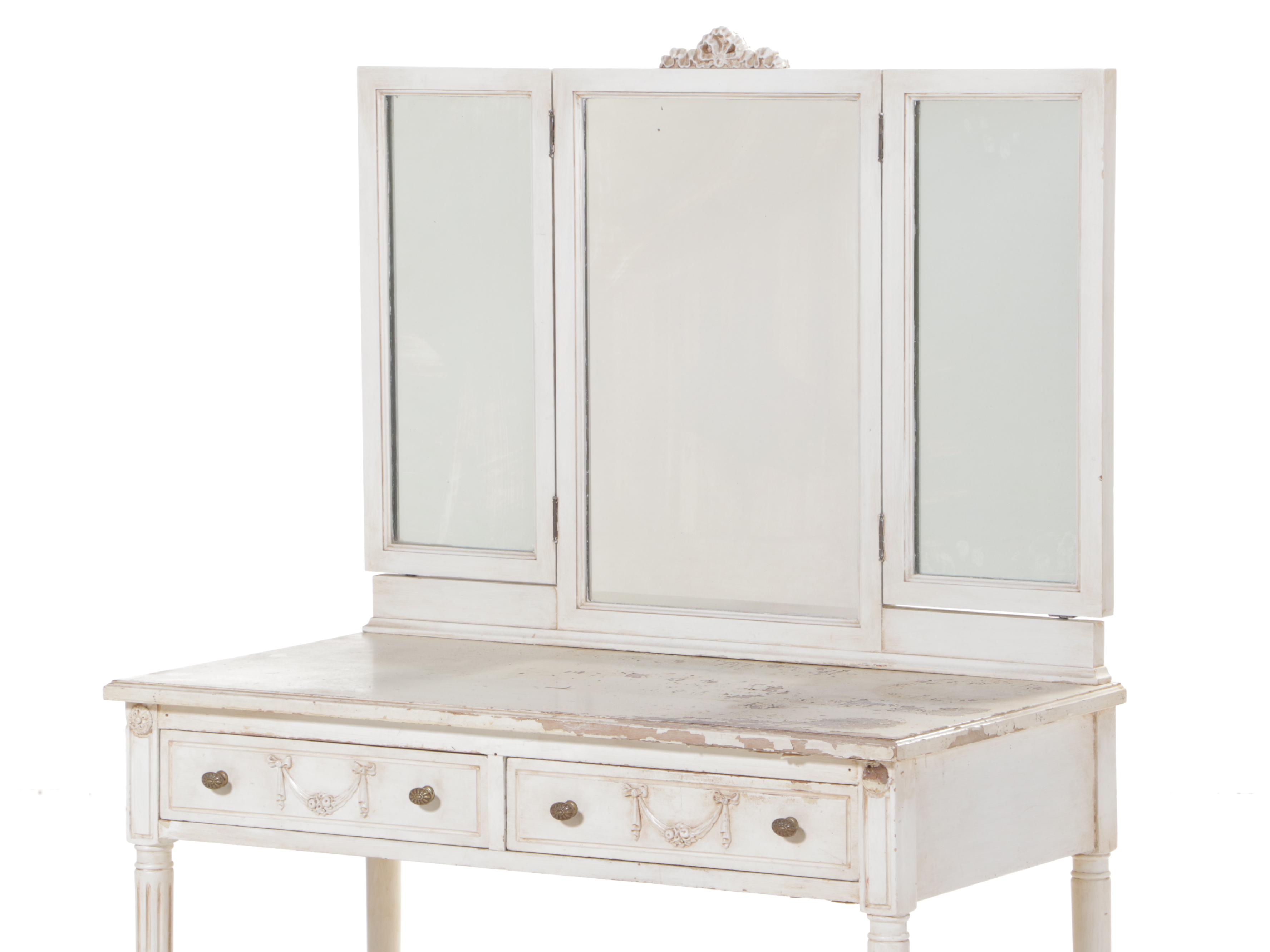 Louis XVI Style White-Painted Vanity Table, Early 20th Century