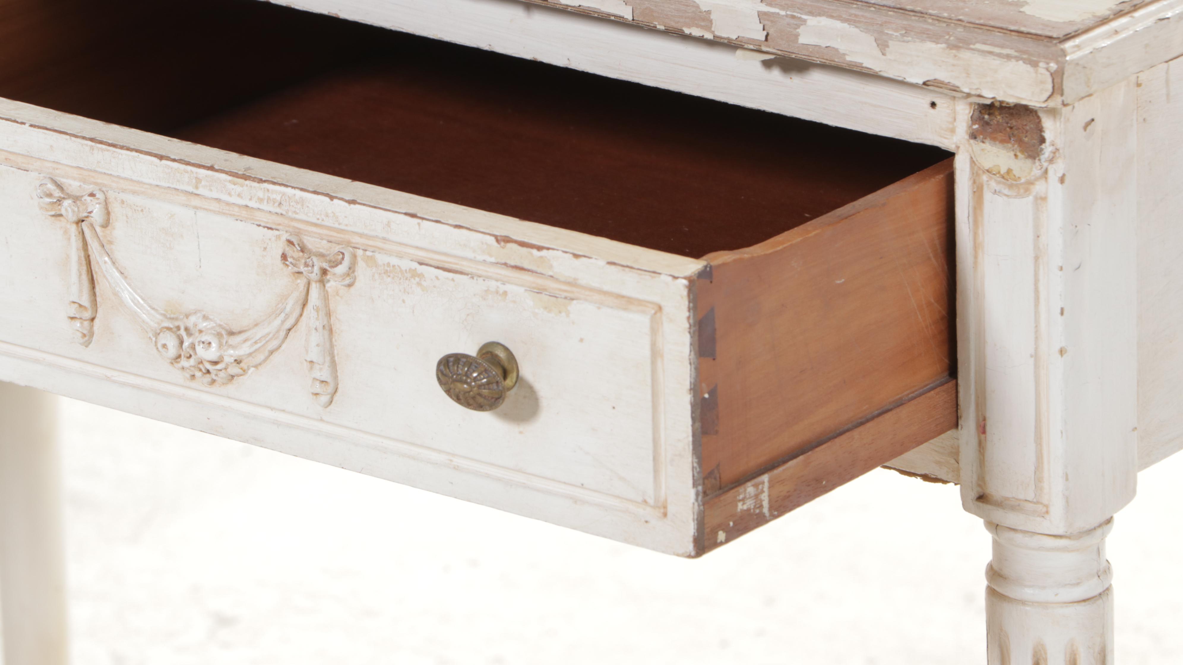 Louis XVI Style White-Painted Vanity Table, Early 20th Century