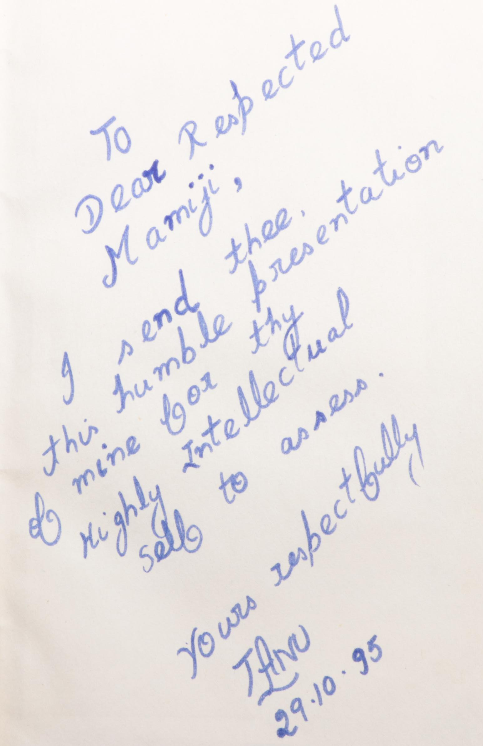 Signed First Edition "Salvation of the Earth" by Tanu Bajaj, 1994