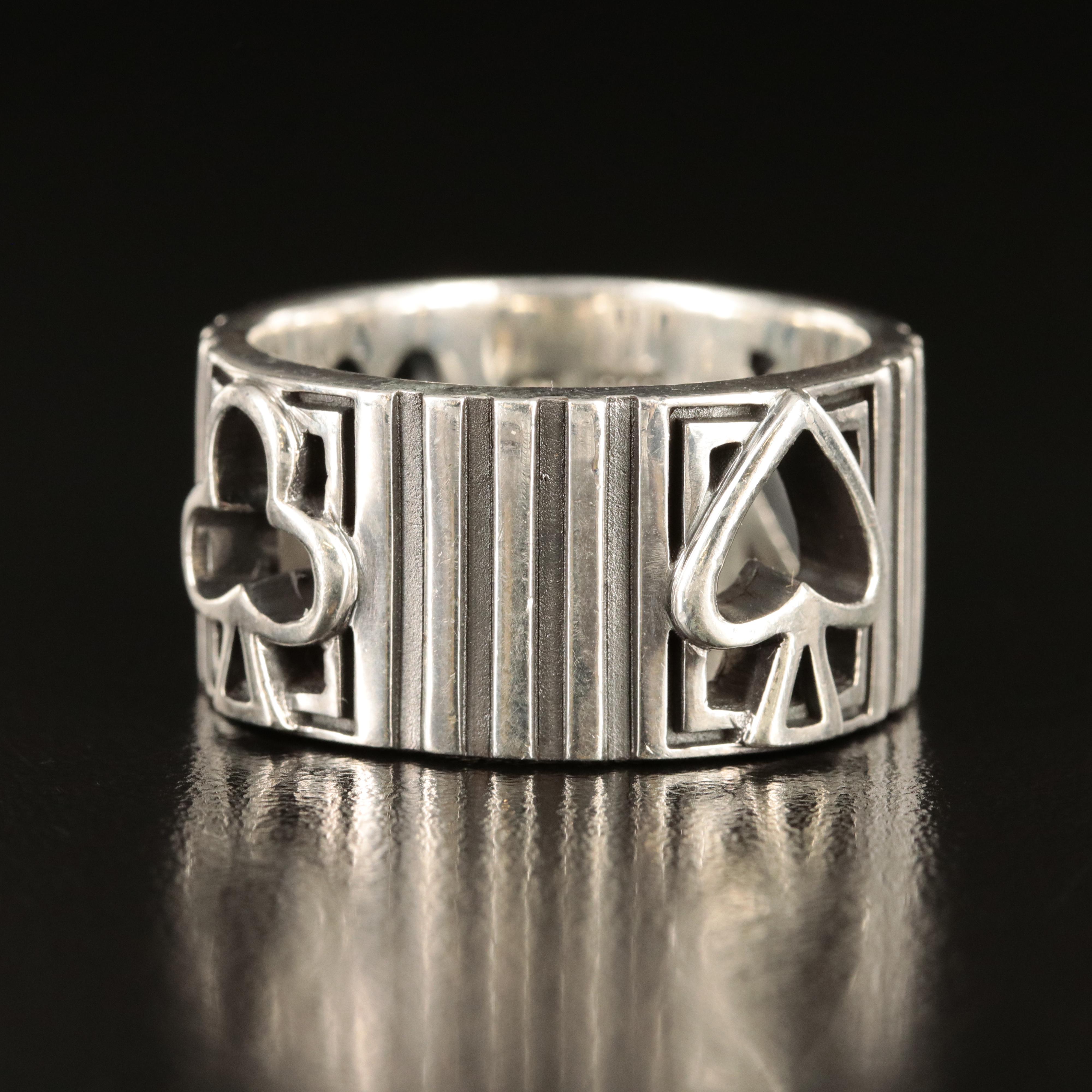 Sterling Playing Card Suit Band