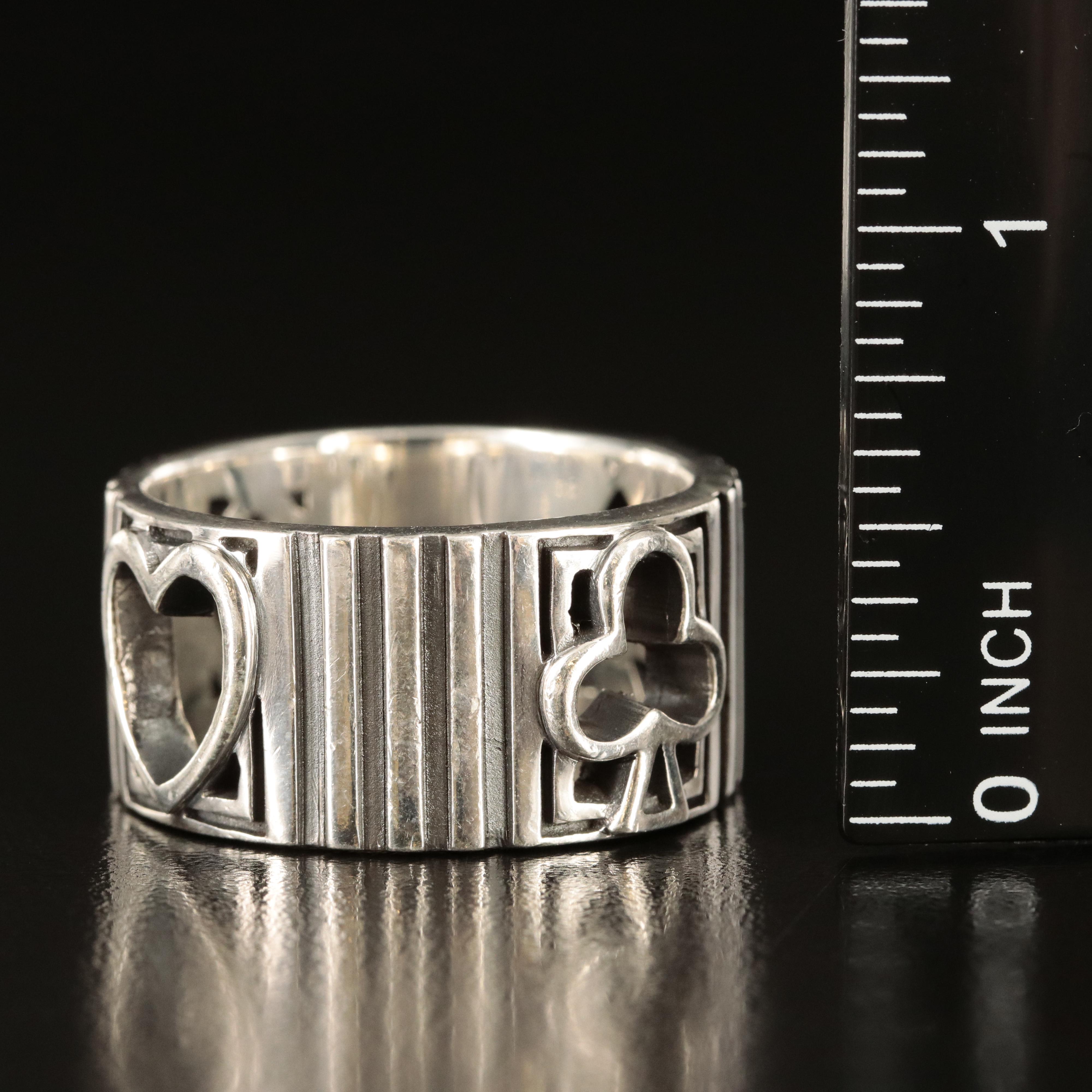 Sterling Playing Card Suit Band