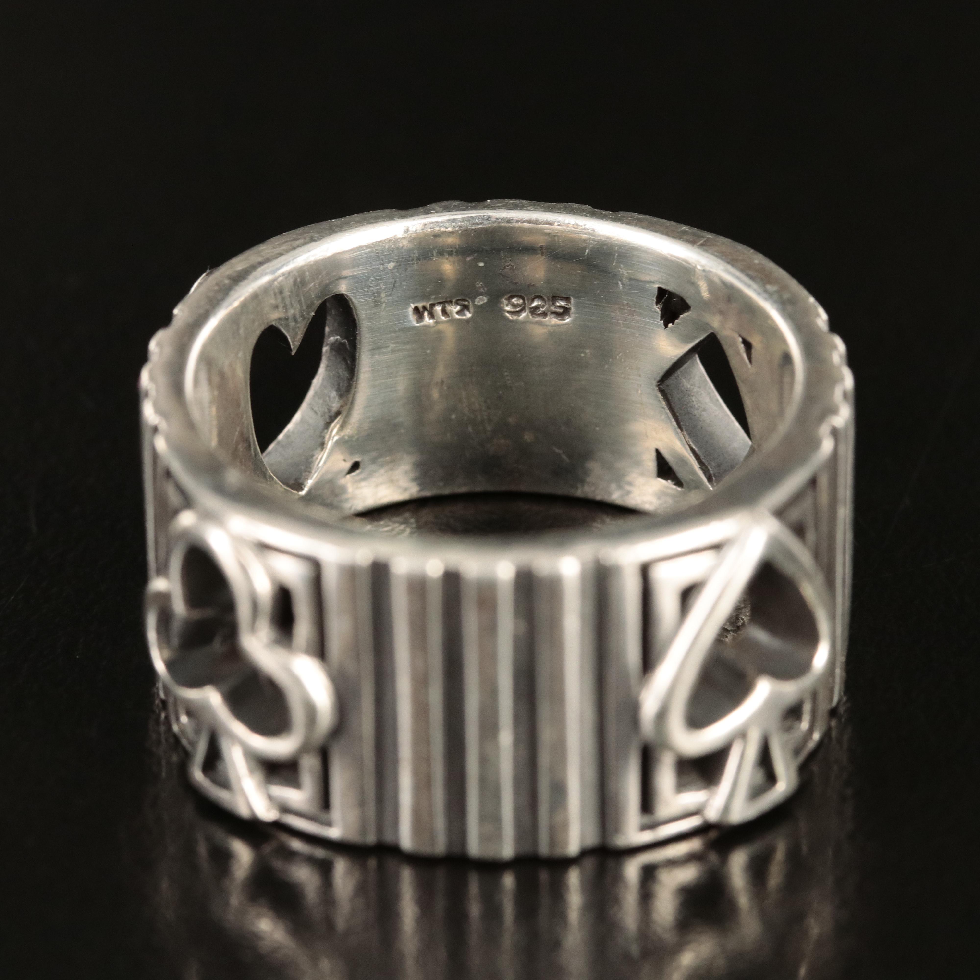 Sterling Playing Card Suit Band