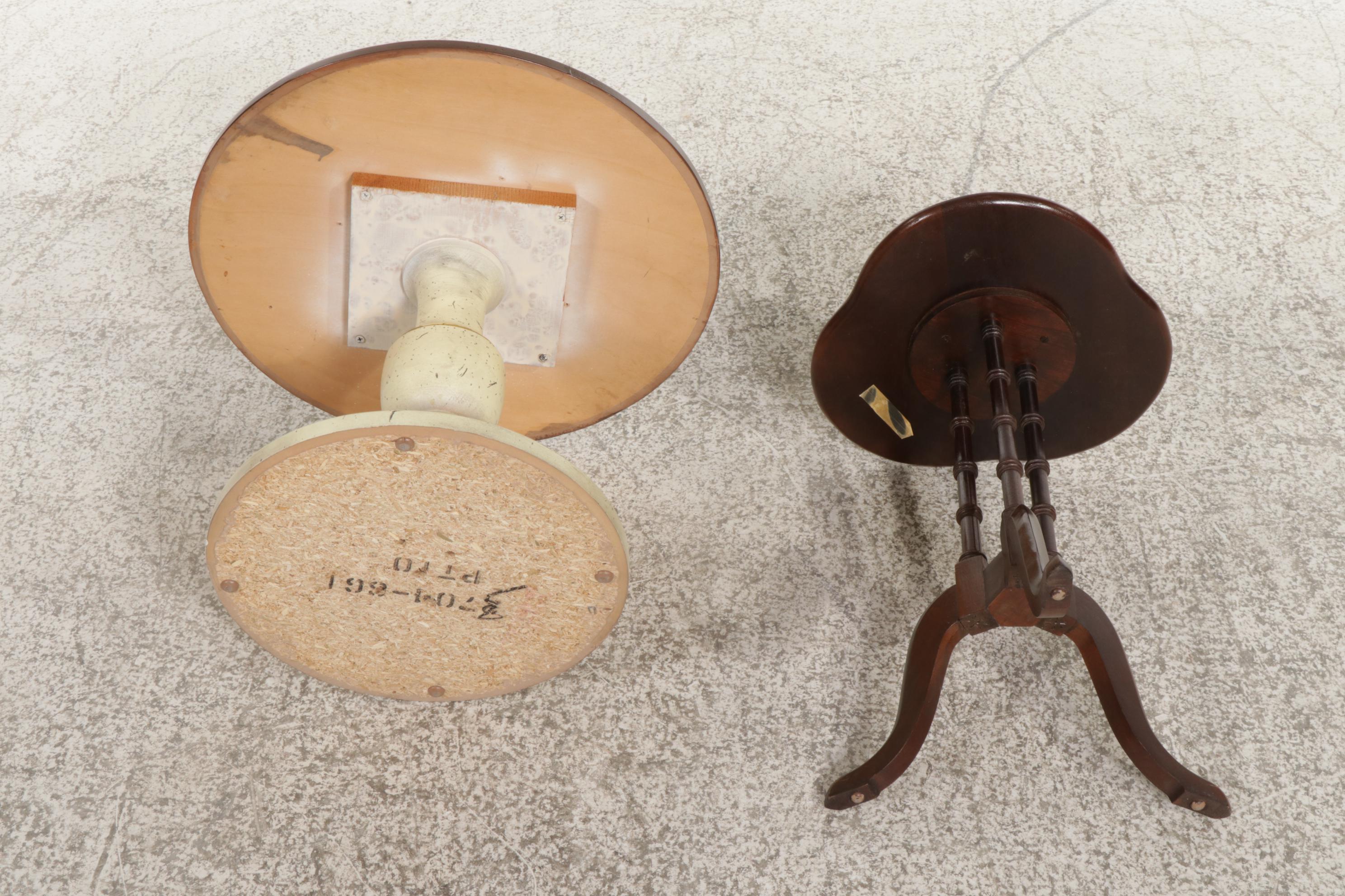 Pulaski Furniture Bleached Wood Side Chair with Two Side Tables