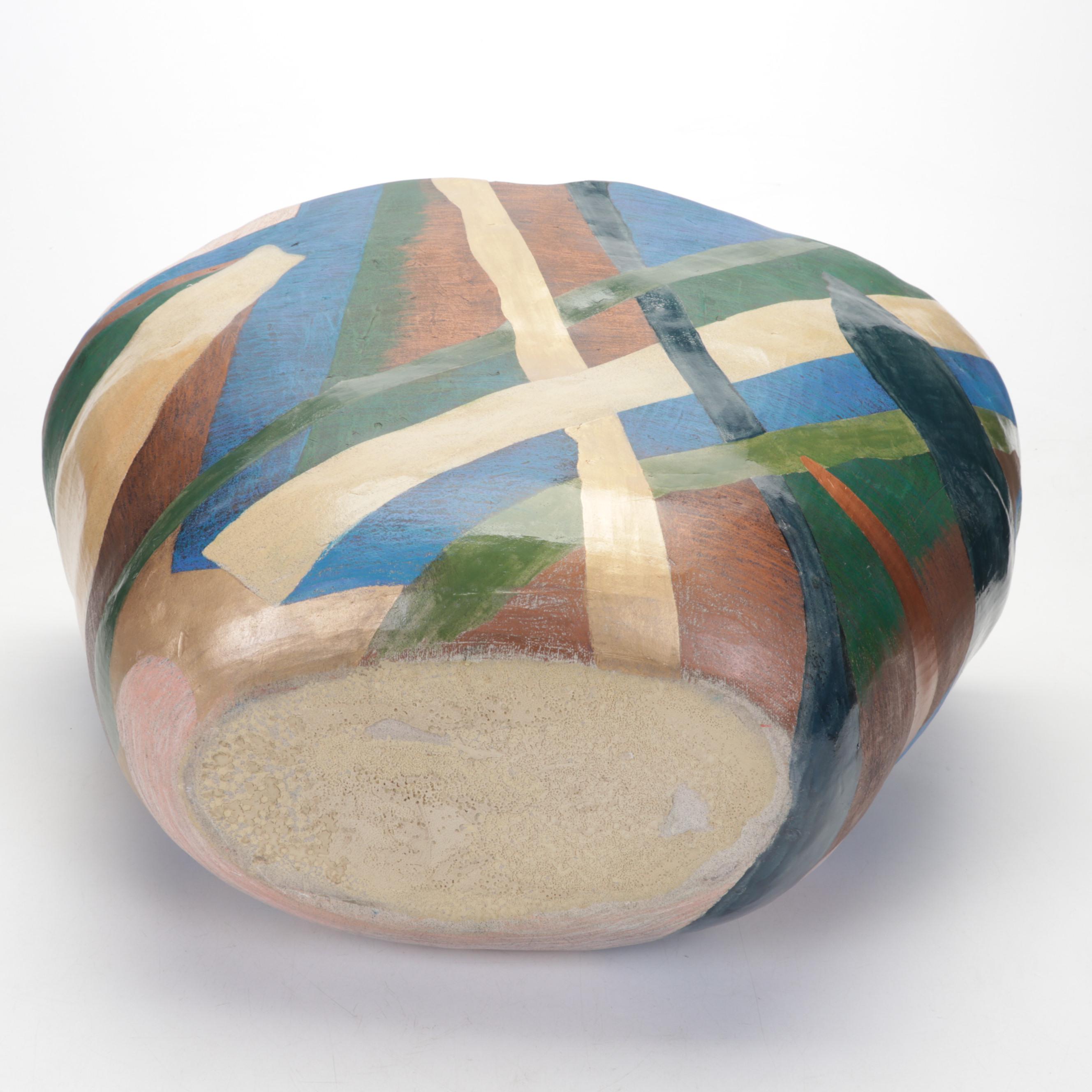 Artist Signed Hand-Painted Vase, Late 20th Century