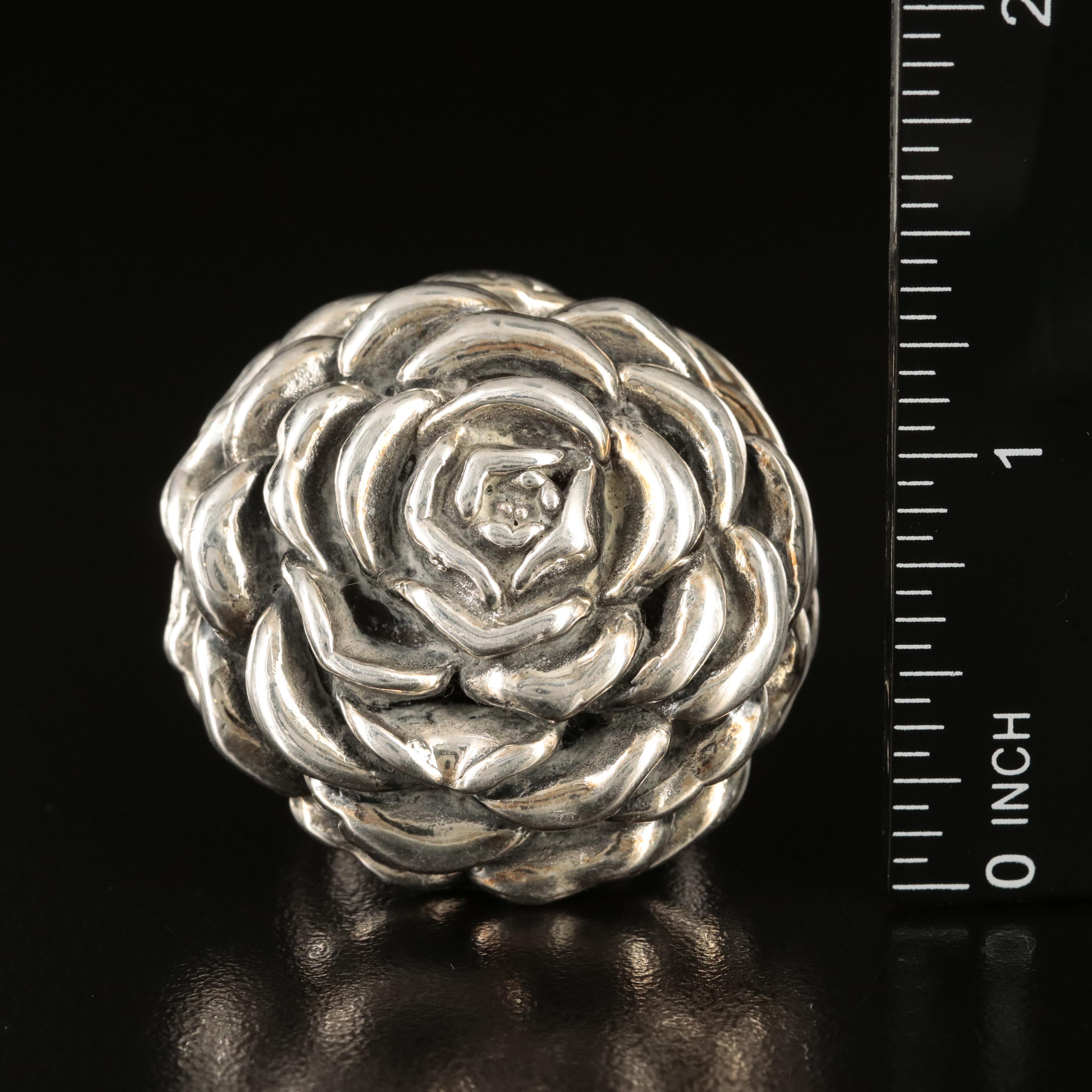 Sterling Rose Flower Ring