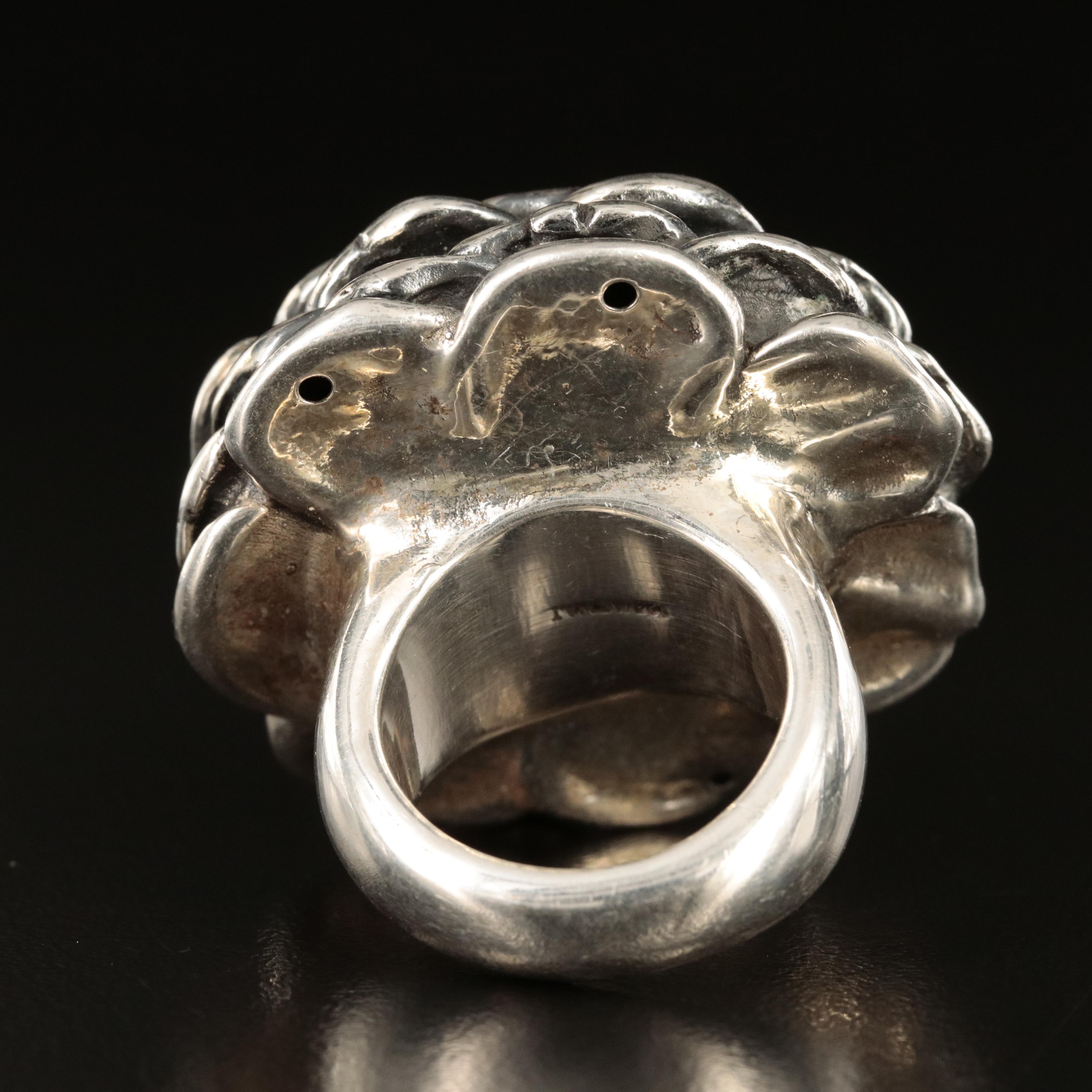 Sterling Rose Flower Ring