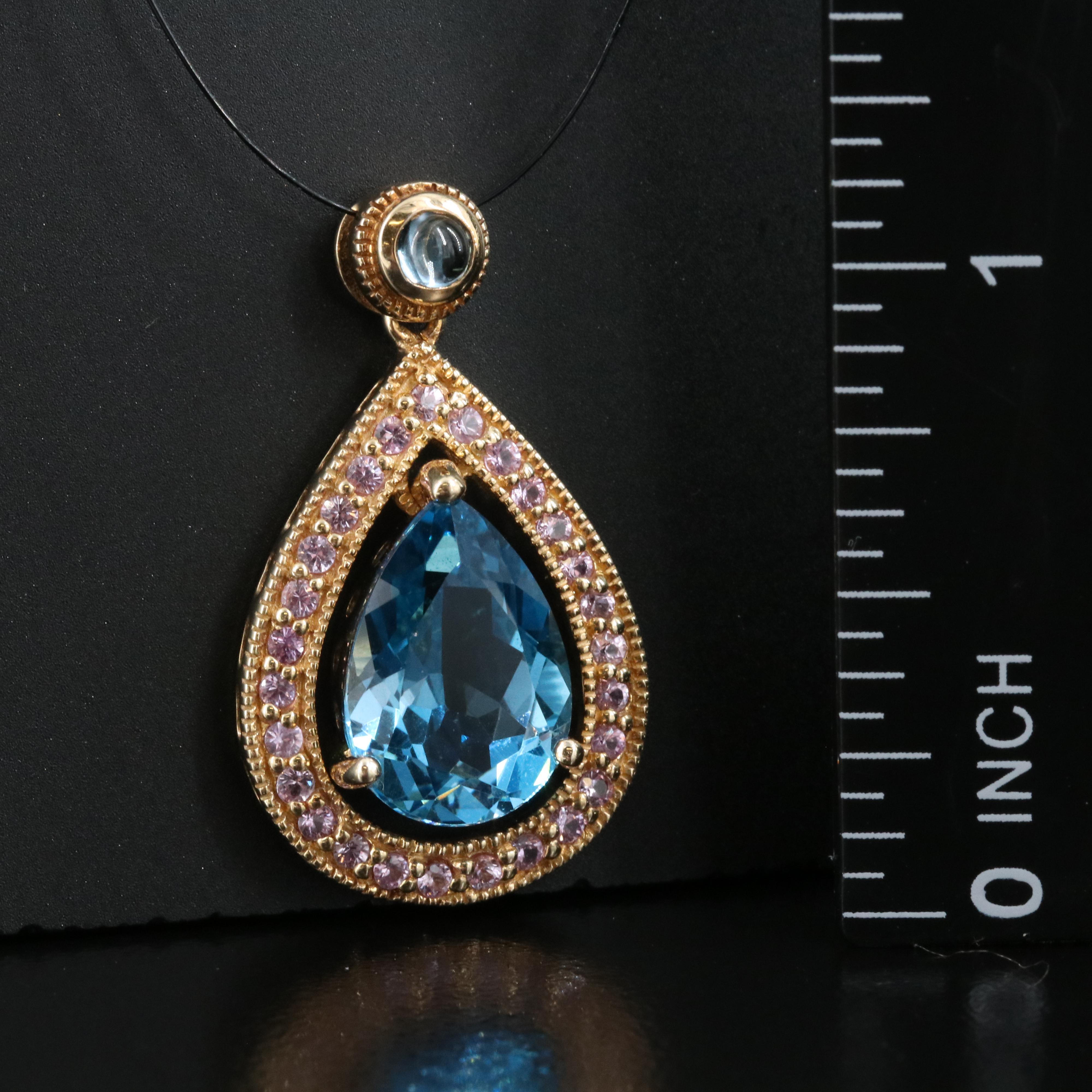 10K Topaz and Sapphire Pendant