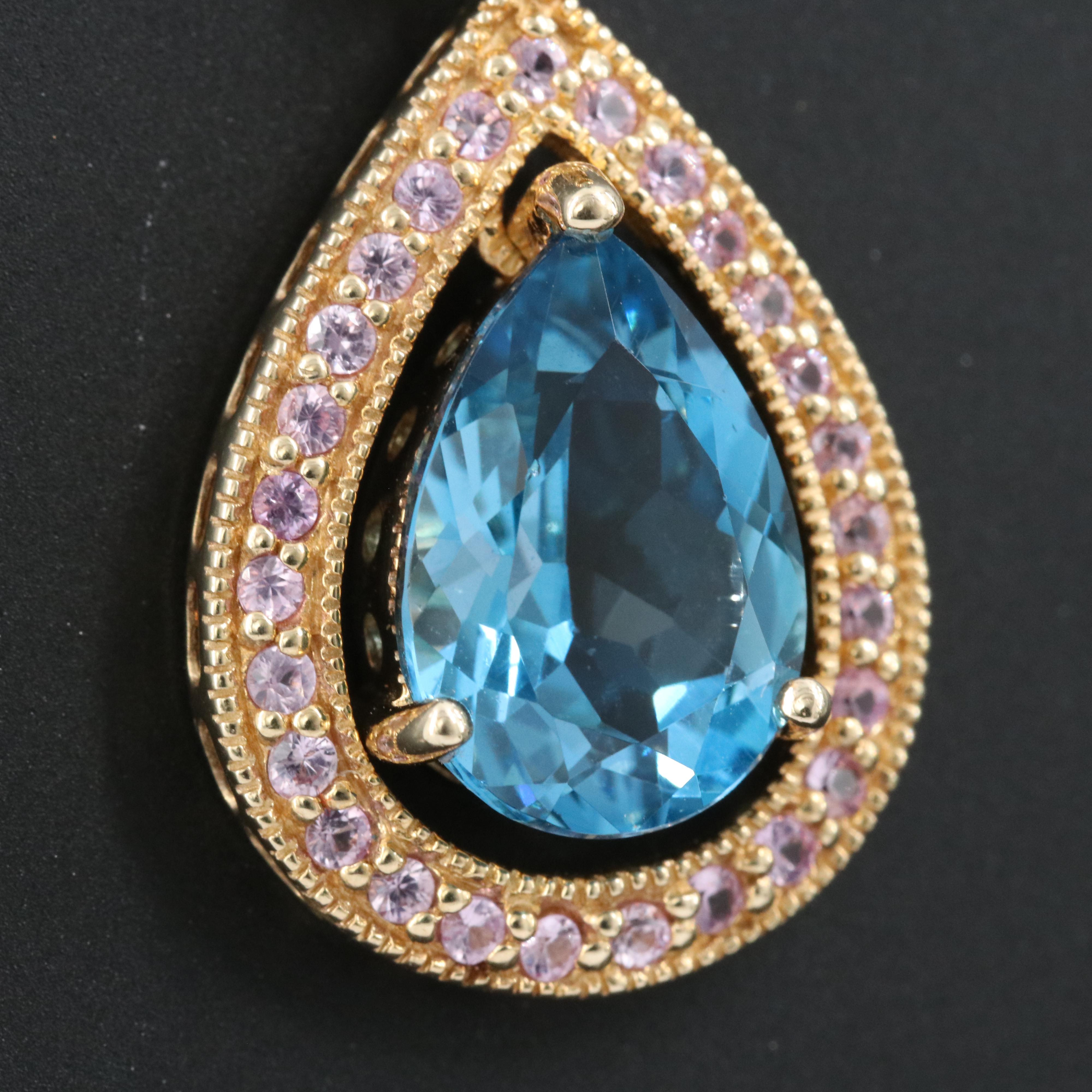 10K Topaz and Sapphire Pendant