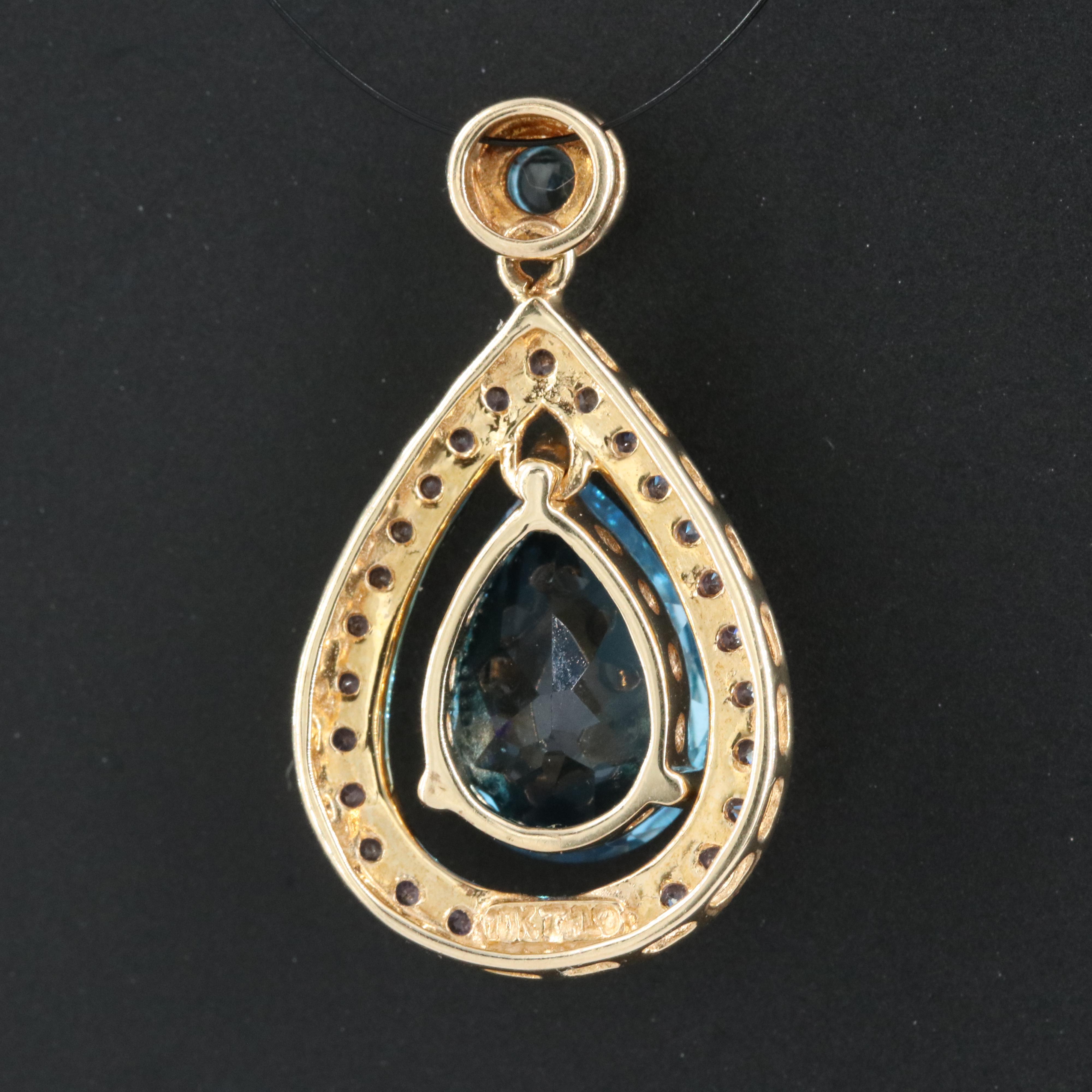 10K Topaz and Sapphire Pendant