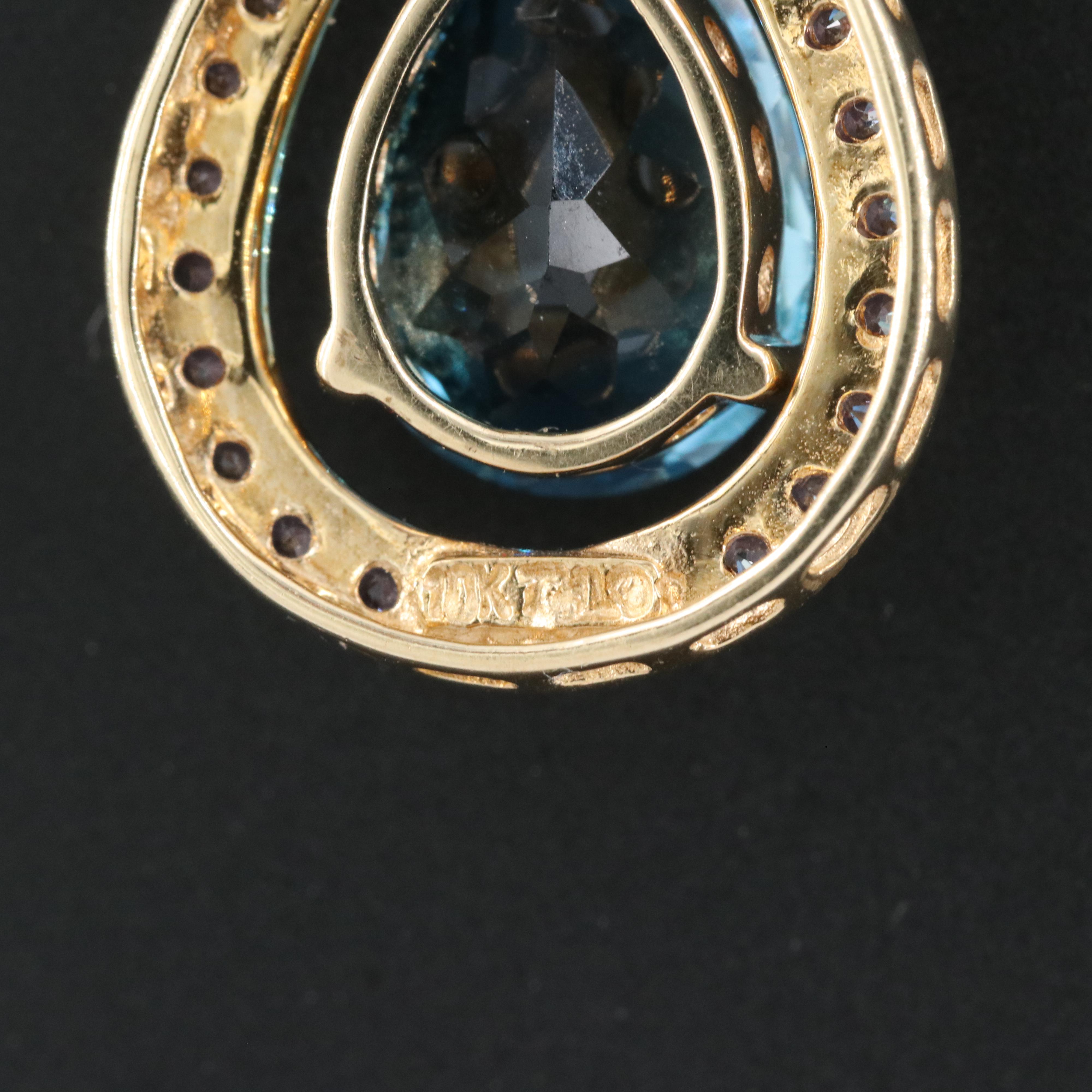 10K Topaz and Sapphire Pendant