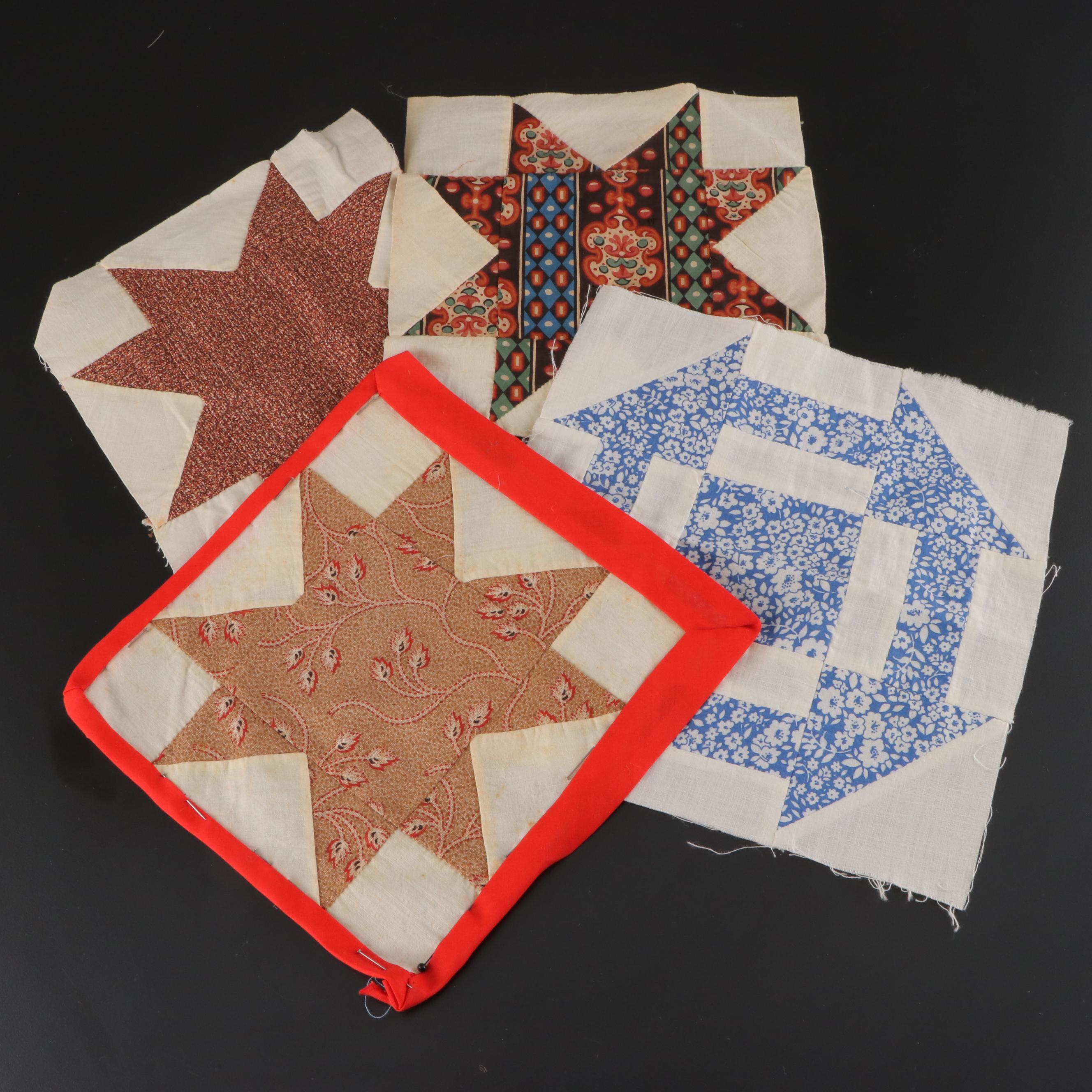 Embroidered and Crocheted Pillowcases With Handkerchiefs and Quilt Pieces