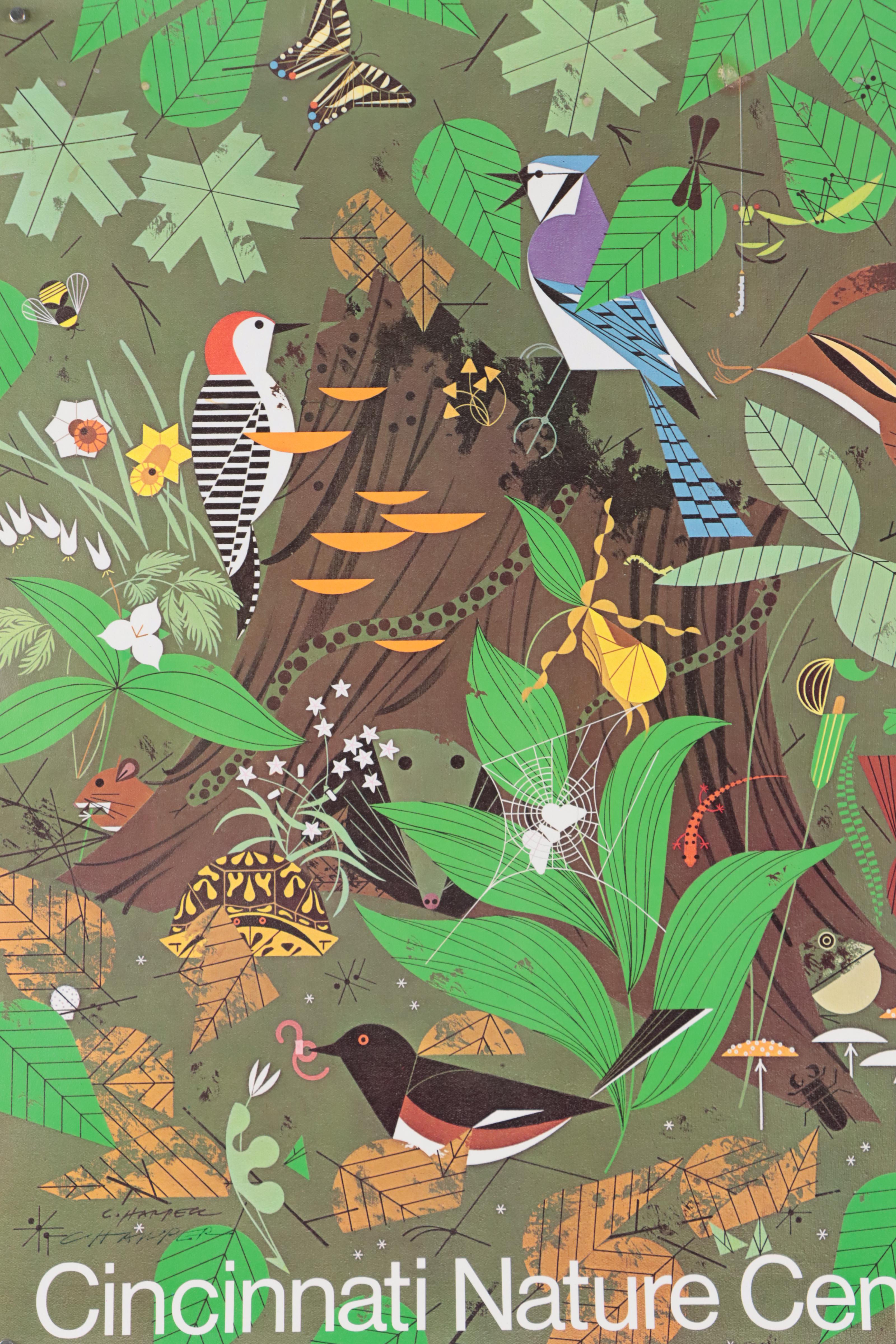 Charley Harper Offset Lithograph Poster for Cincinnati Nature Center