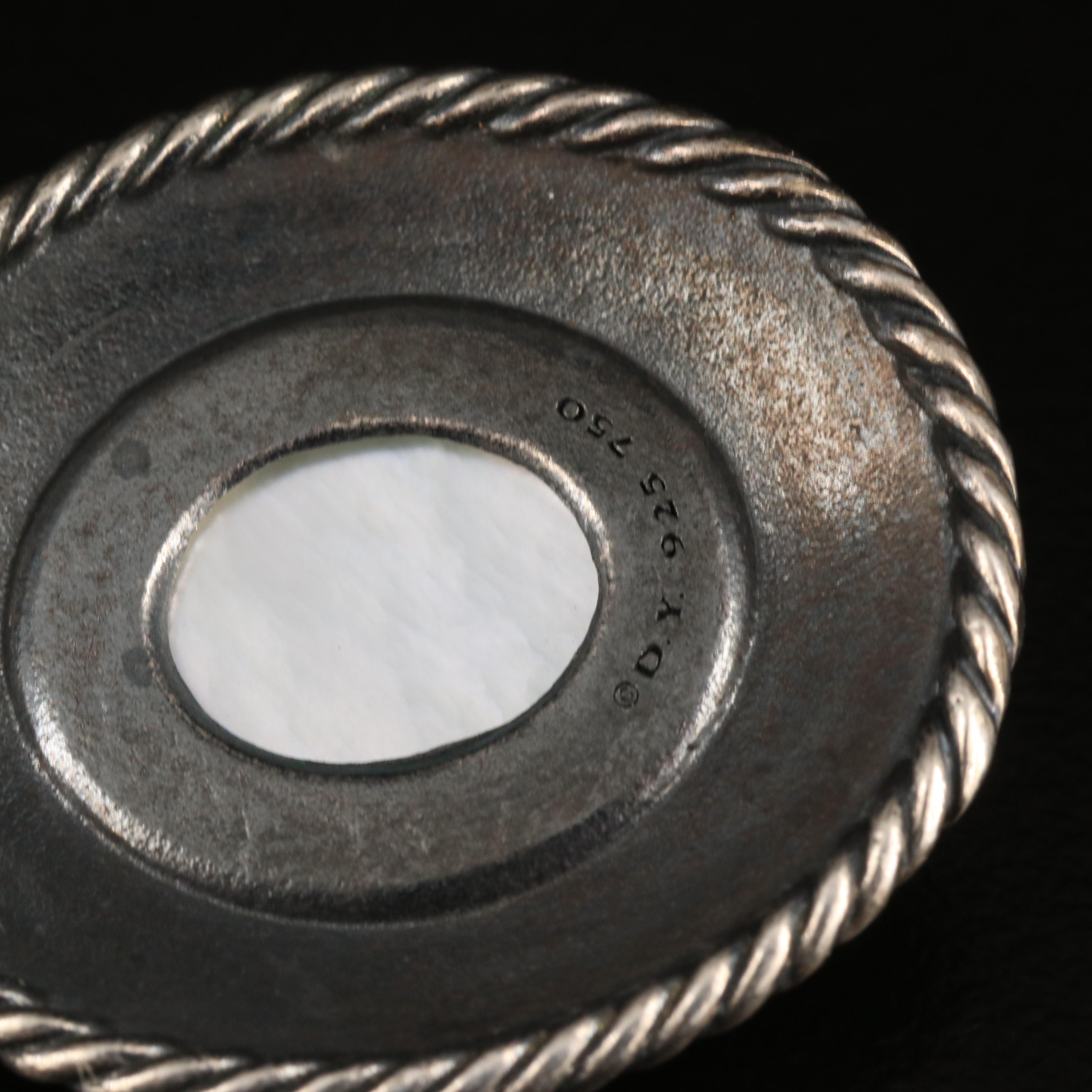 David Yurman Mother-of-Pearl and Quartz Cable Coil Earrings with 18K Accents