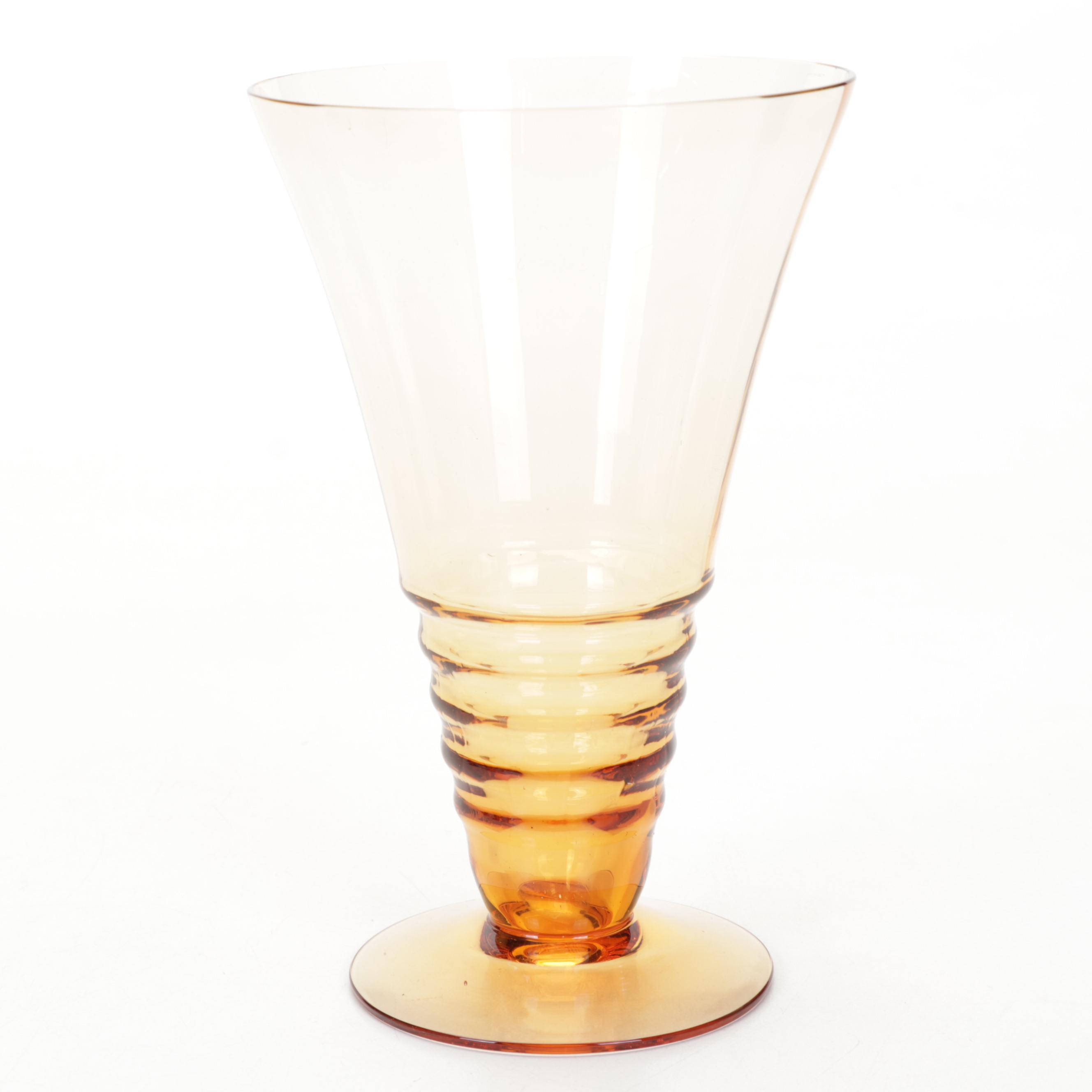 Cambridge Glass Amber Decagon Luncheon Plates, Wood & Pewter Tidbit Tray, & More