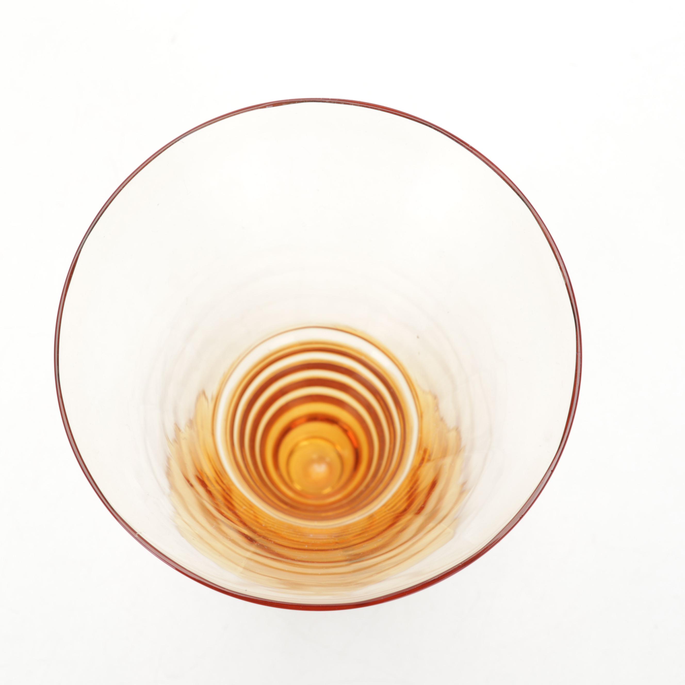 Cambridge Glass Amber Decagon Luncheon Plates, Wood & Pewter Tidbit Tray, & More