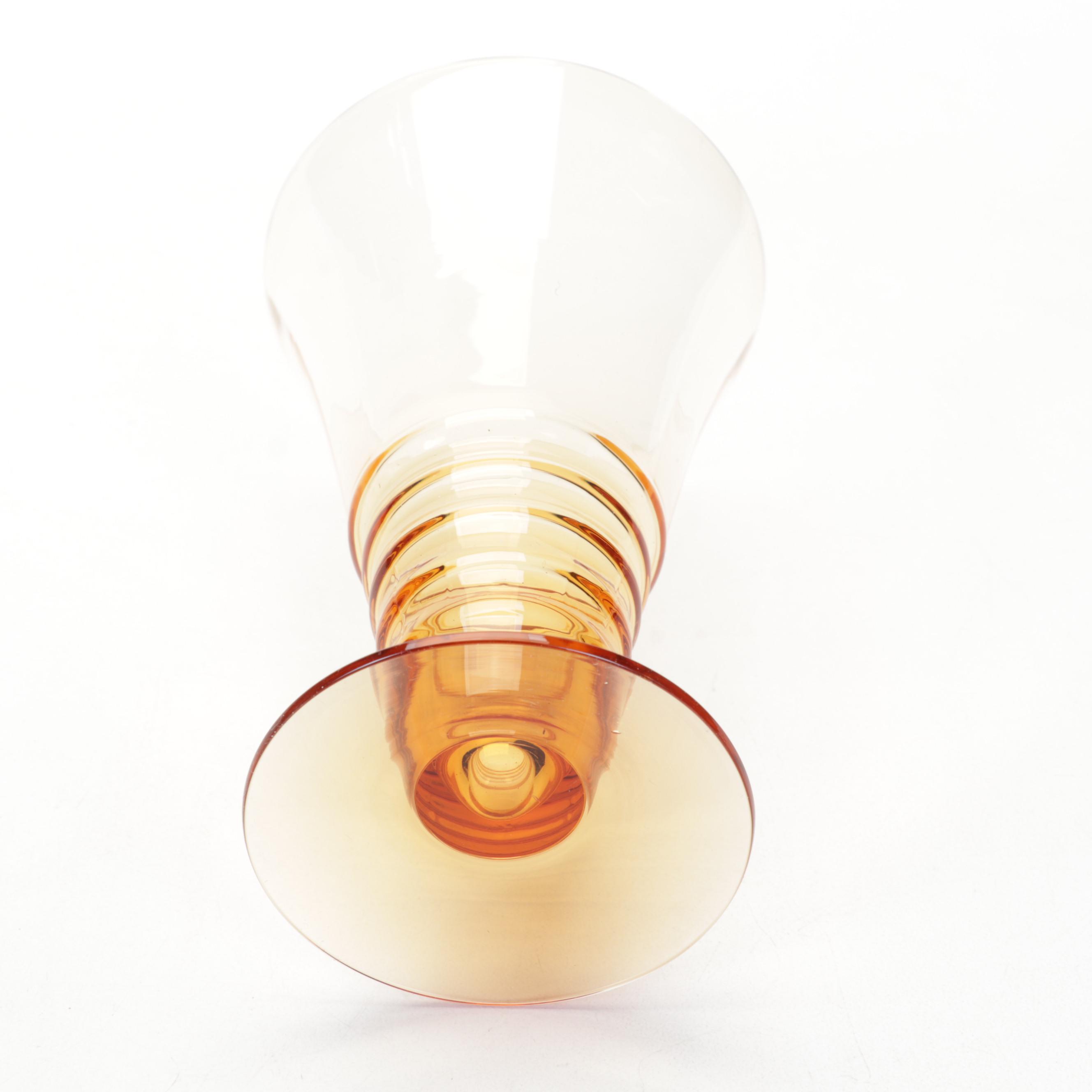 Cambridge Glass Amber Decagon Luncheon Plates, Wood & Pewter Tidbit Tray, & More