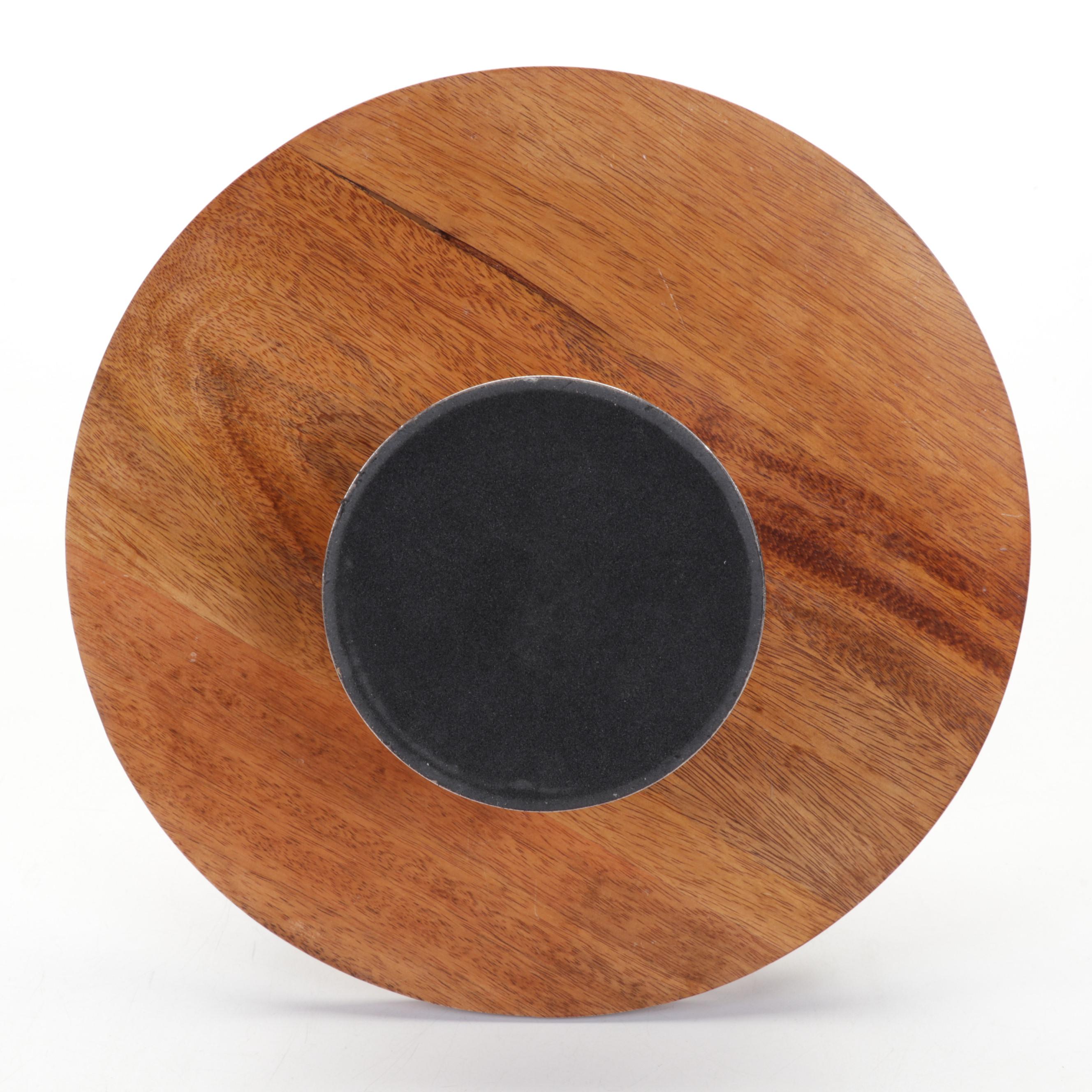 Cambridge Glass Amber Decagon Luncheon Plates, Wood & Pewter Tidbit Tray, & More