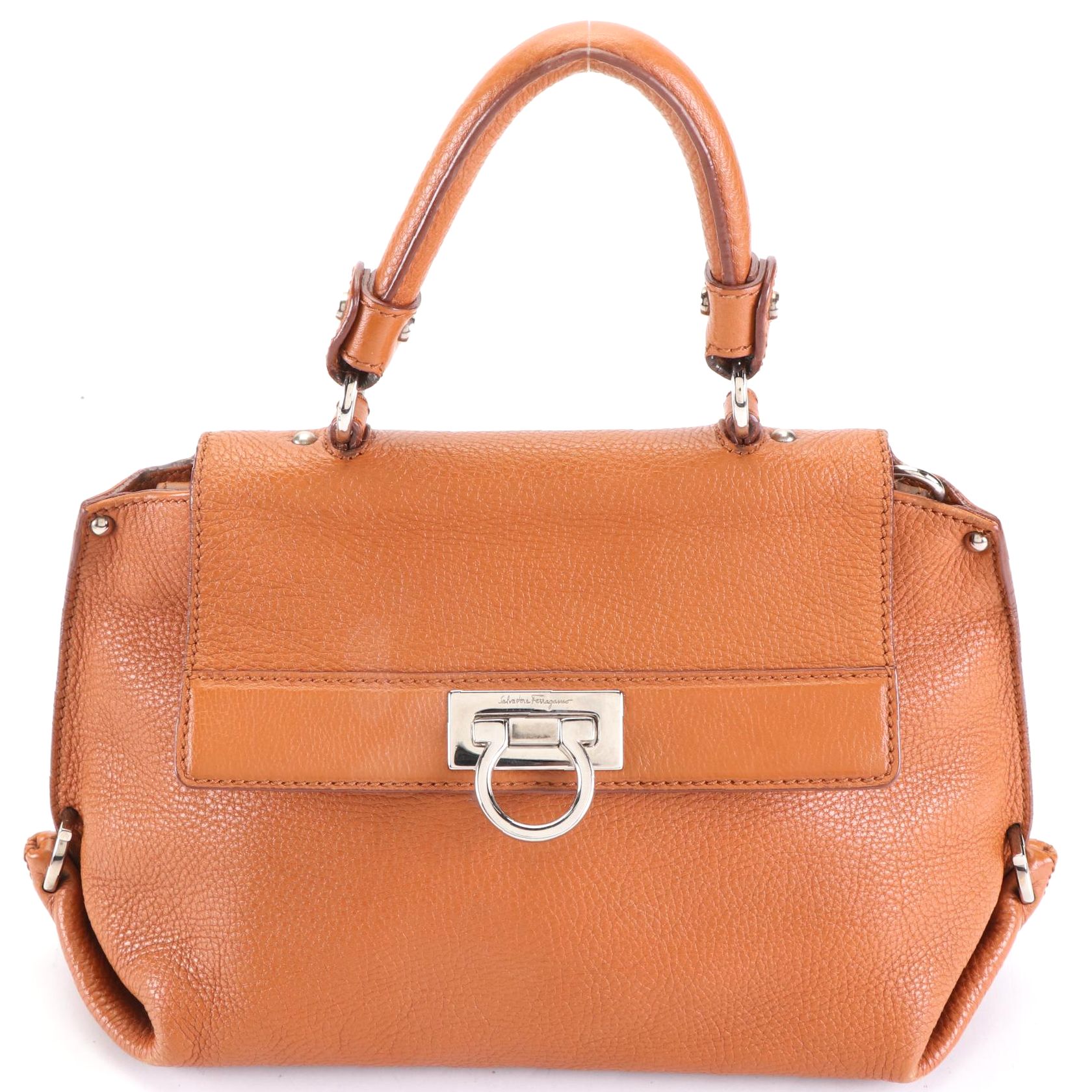 Salvatore Ferragamo Sofia Satchel Small in Pebbled Leather