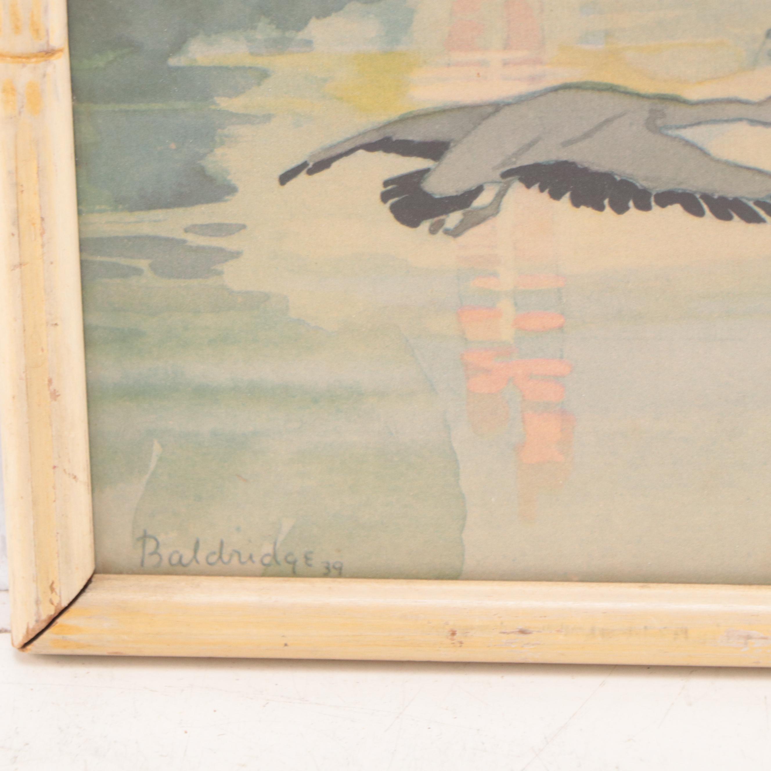 Offset Lithographs After Cyrus L. Baldridge of East Asian River Scenes