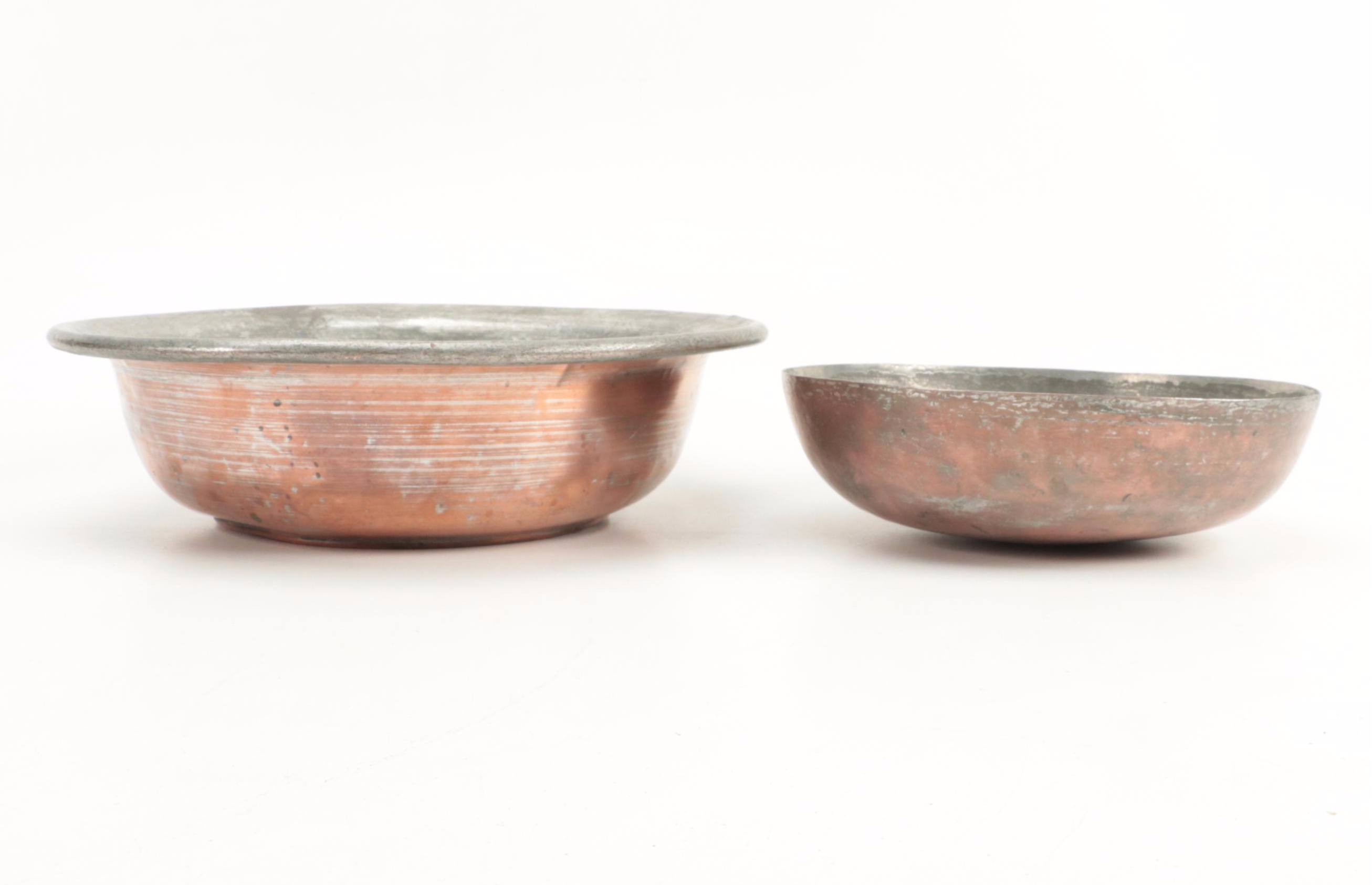 Indian Copper Bowls with Tin Lining