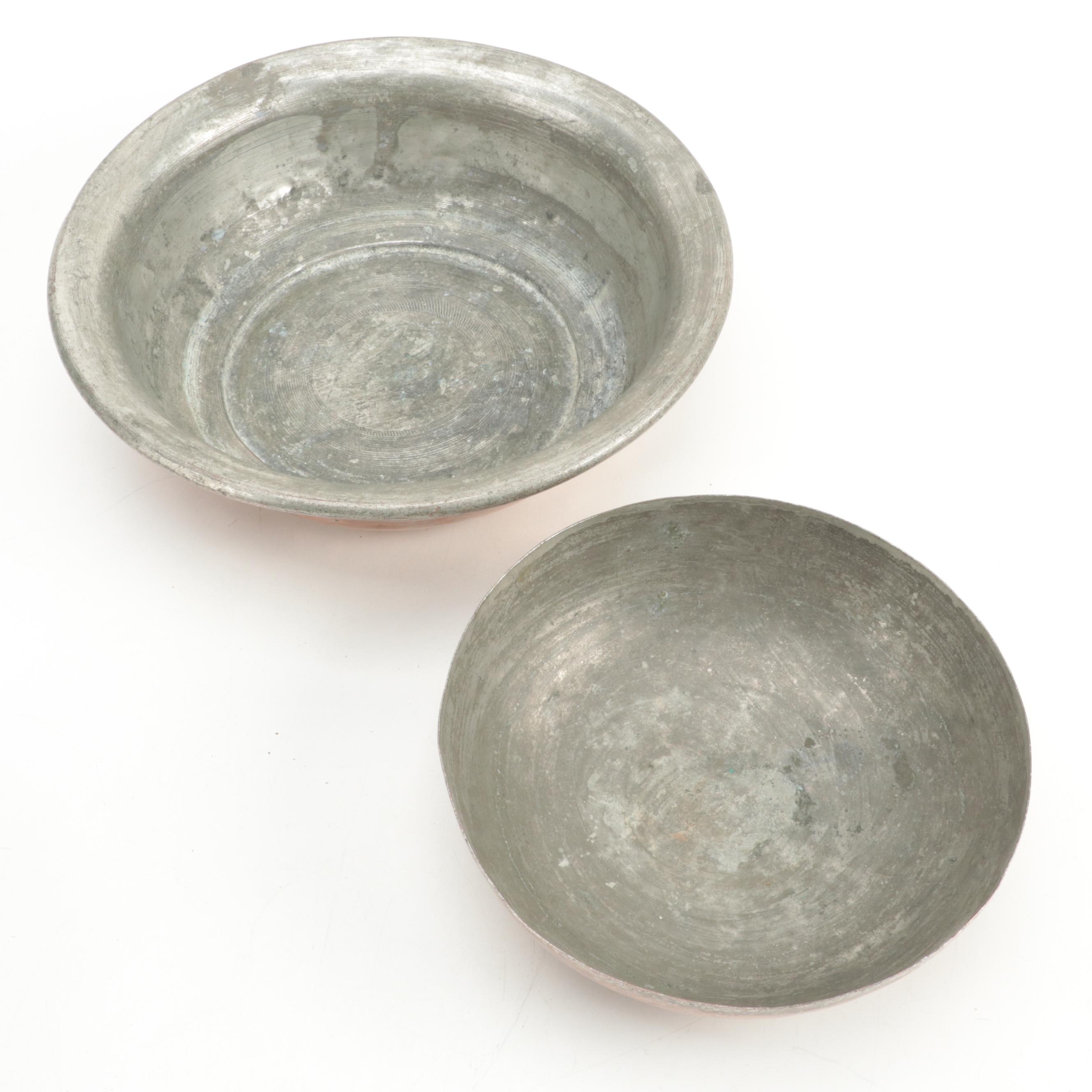 Indian Copper Bowls with Tin Lining