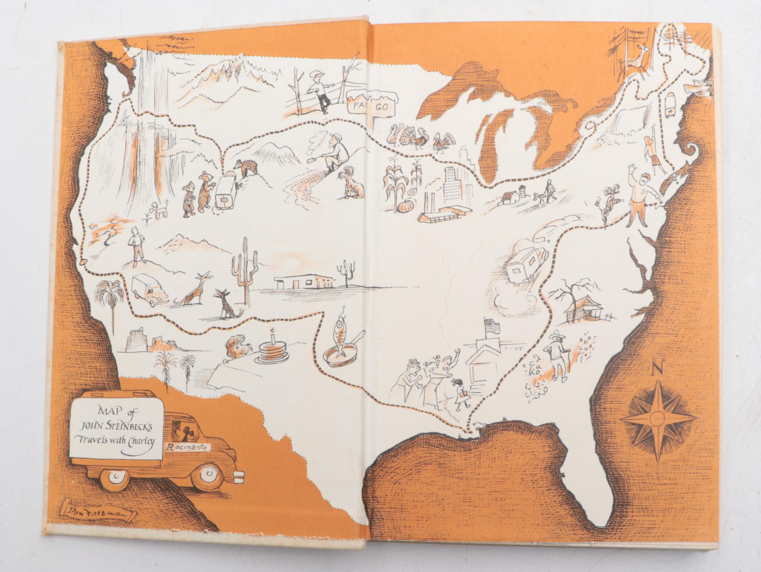 Book Club Edition "Travels with Charley" by John Steinbeck, 1962
