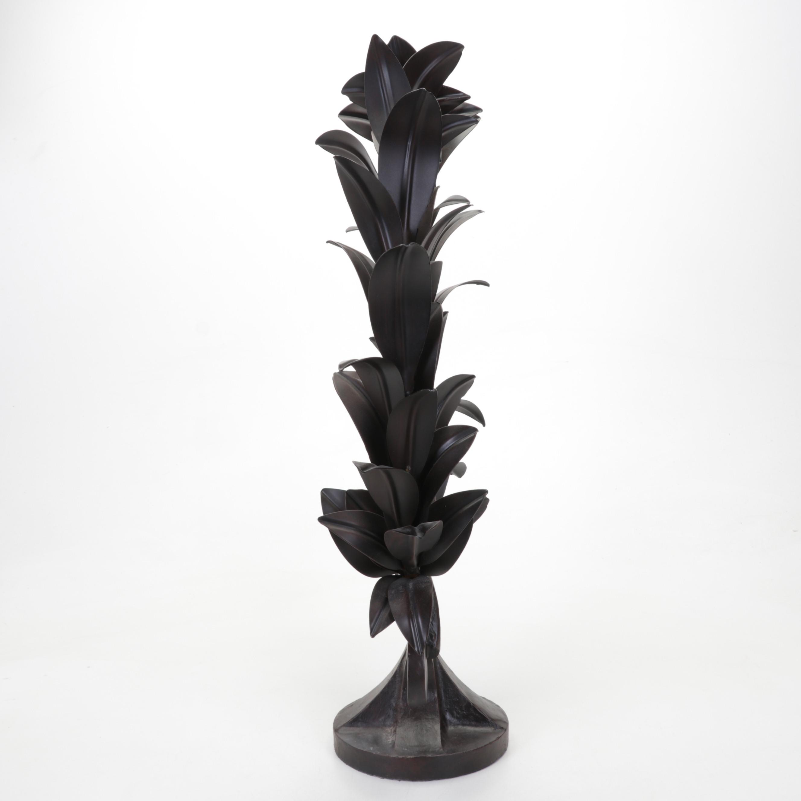 Iron and Metal Bronze Tone Tabletop Wreath Centerpiece