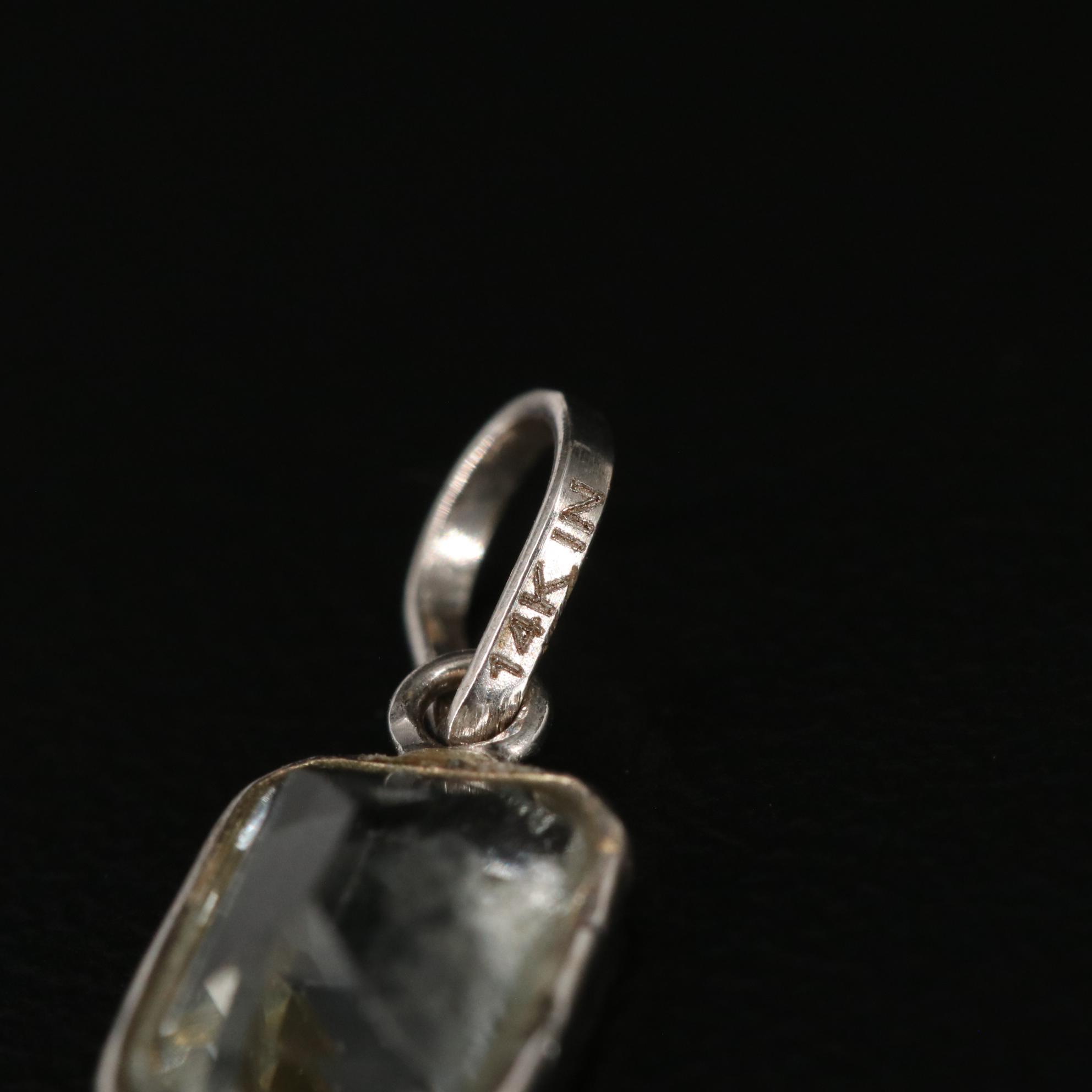 14K Prasiolite Pendant