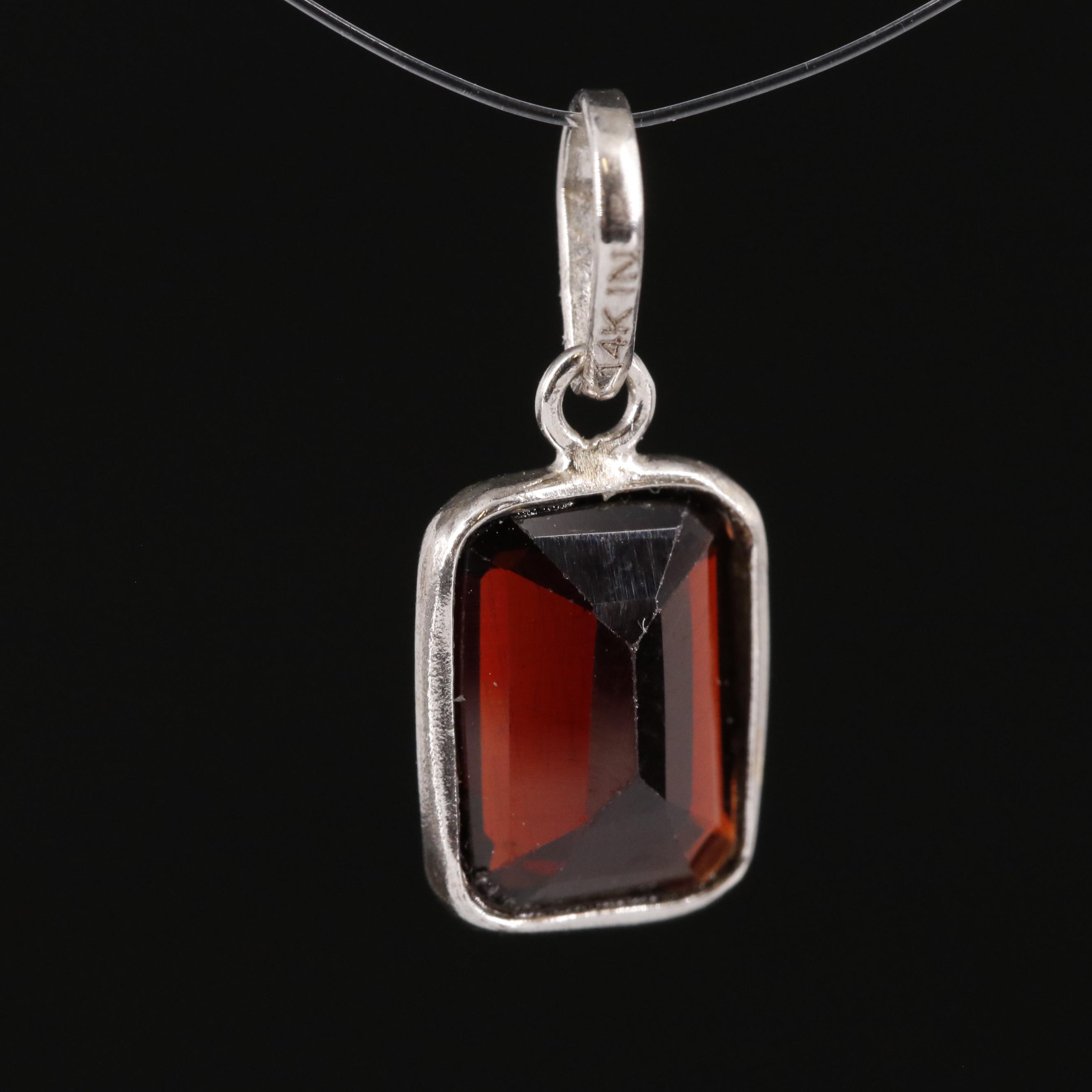 14K Garnet Pendant