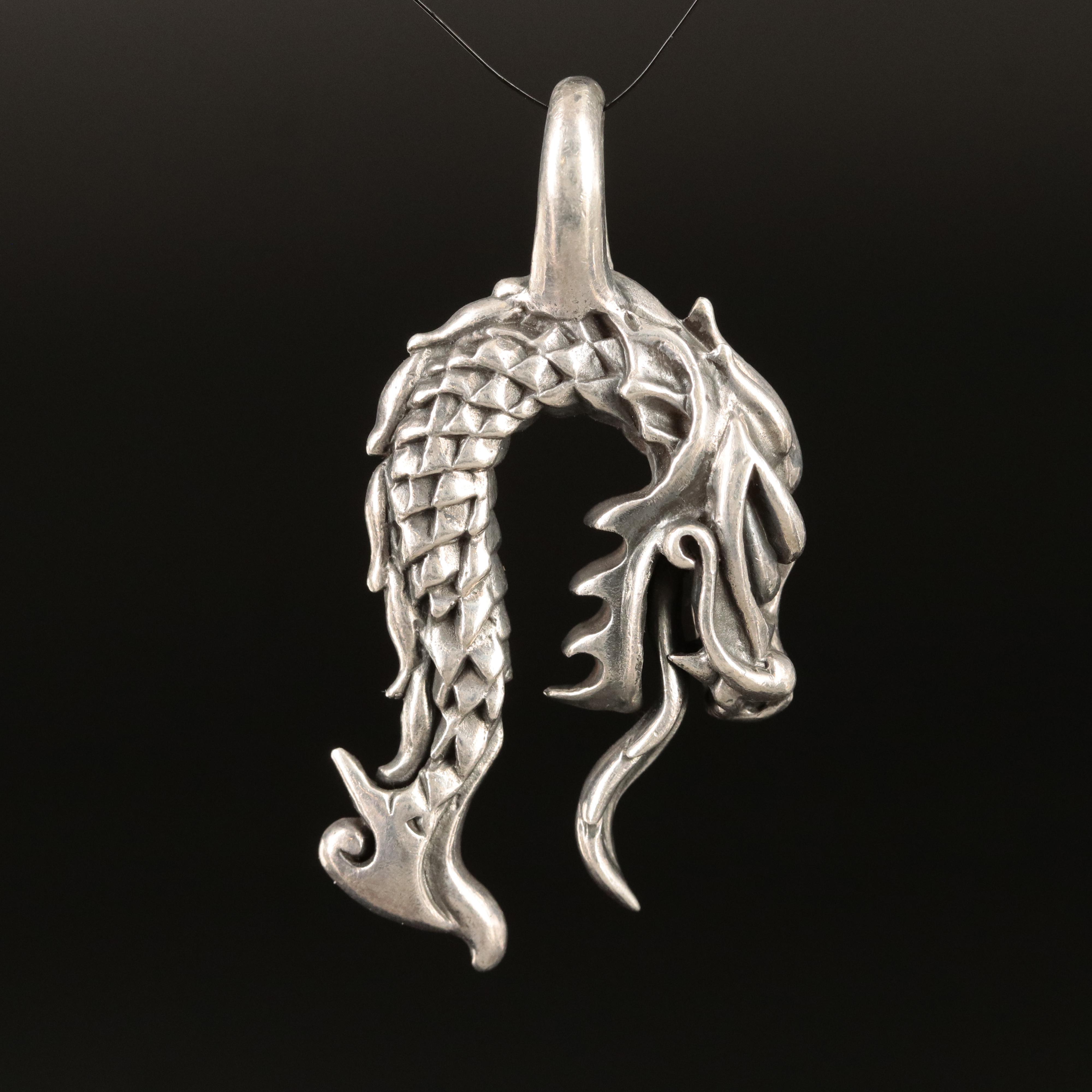 Sterling Dragon Pendant