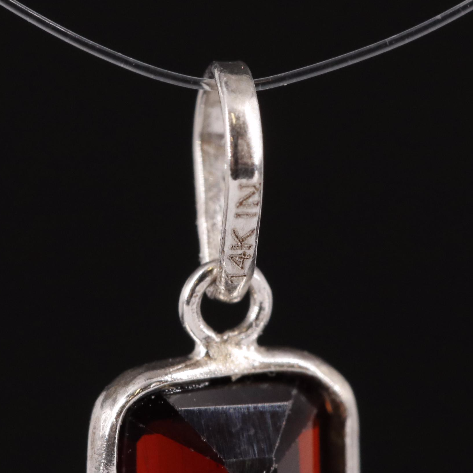 14K Garnet Pendant