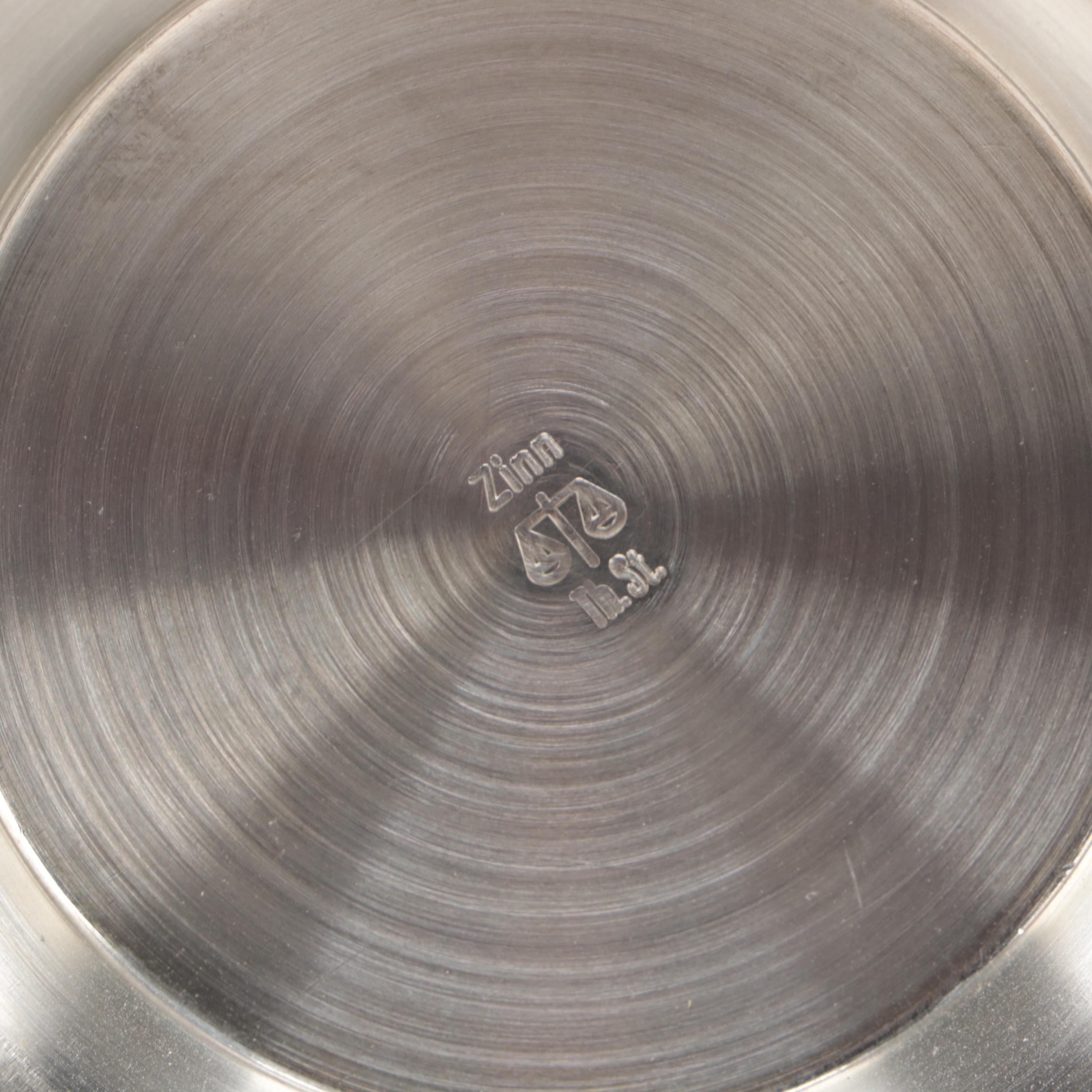 German Hand-Painted Glazed Stoneware Steins with Lenox Nativity Vignette Plate