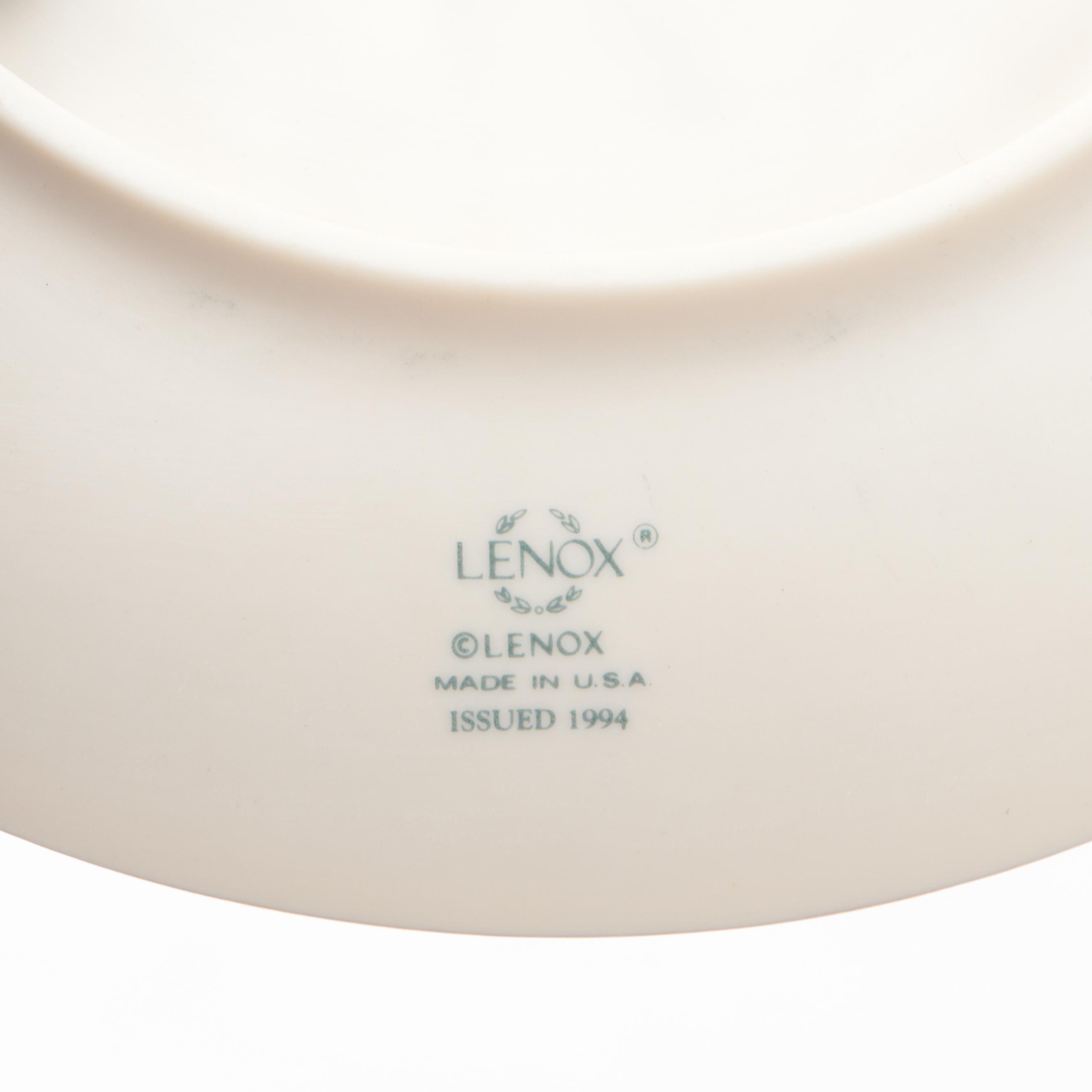 German Hand-Painted Glazed Stoneware Steins with Lenox Nativity Vignette Plate