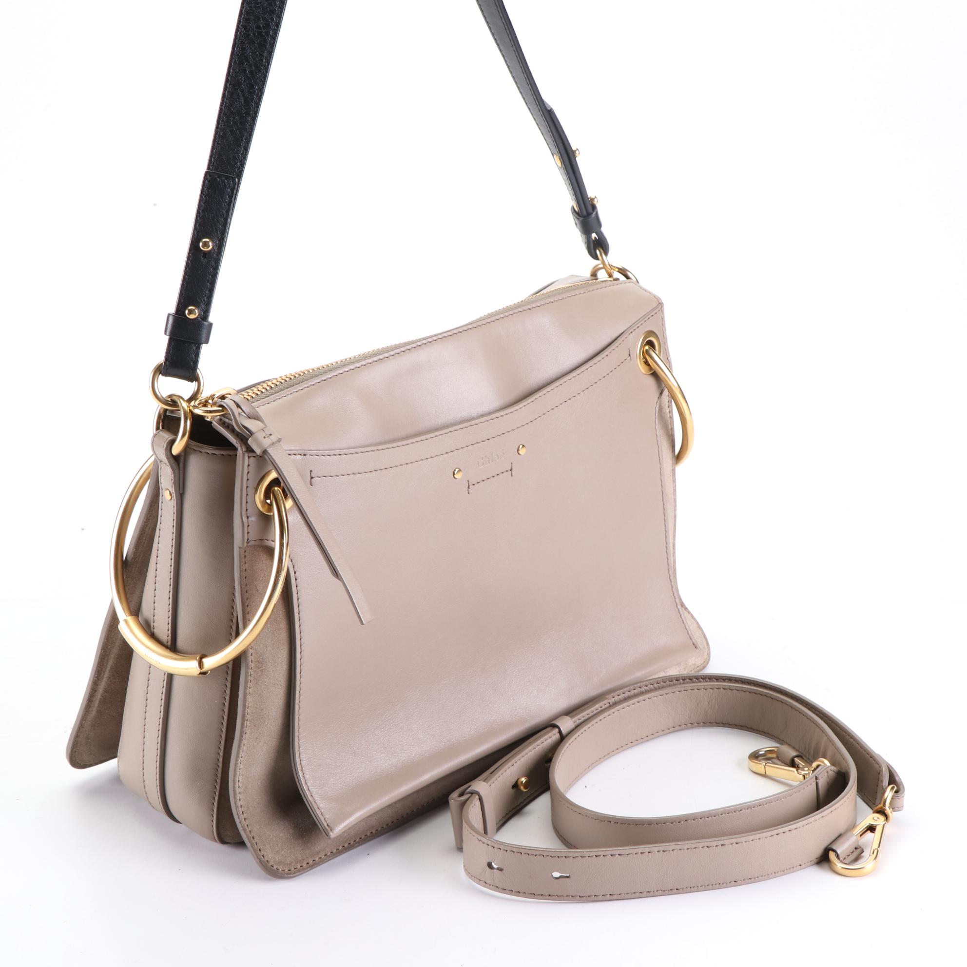 Chloé Roy Medium Shoulder Bag in Suede and Leather
