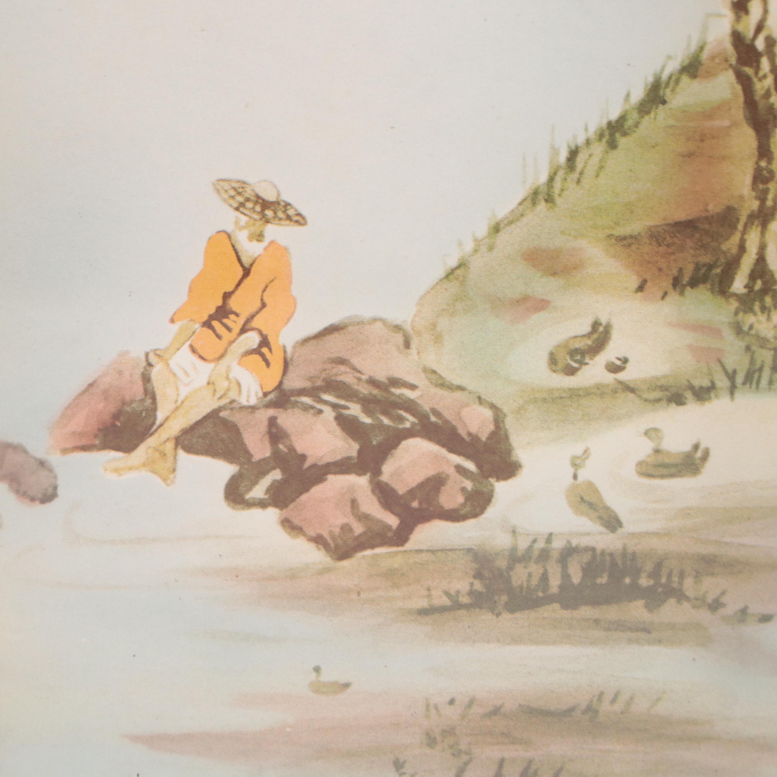 Offset Lithographs of Japanese Scenes, Late 20th Century