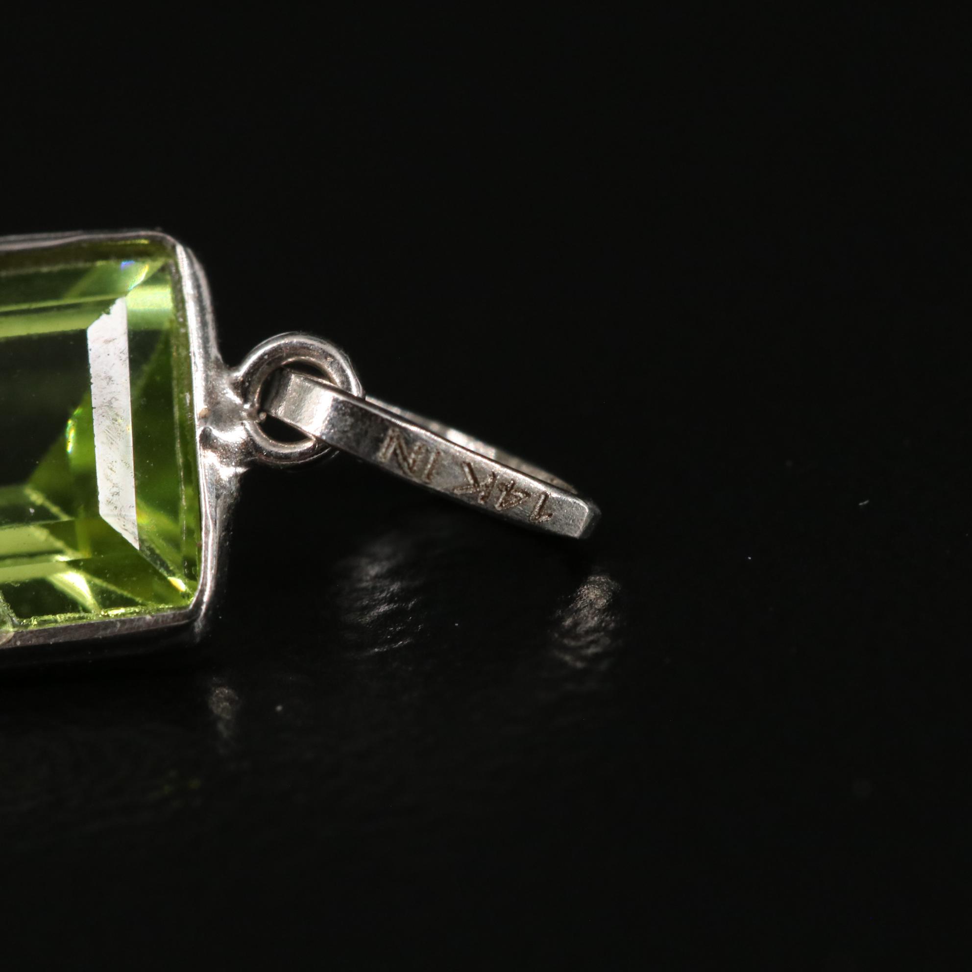 14K Peridot Pendant