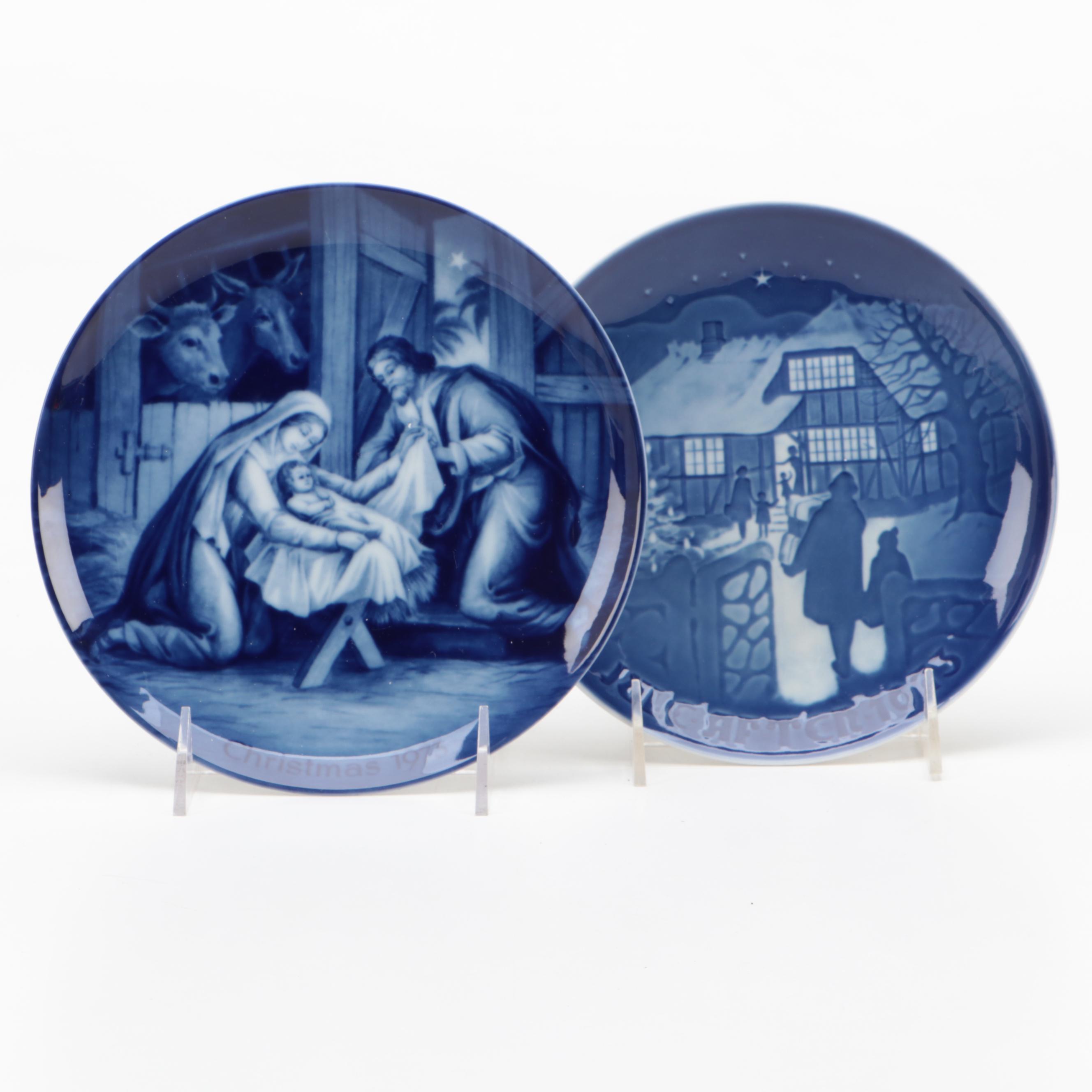 Kaiser and Bing & Grøndahl Porcelain Christmas Annual Plates, 1973