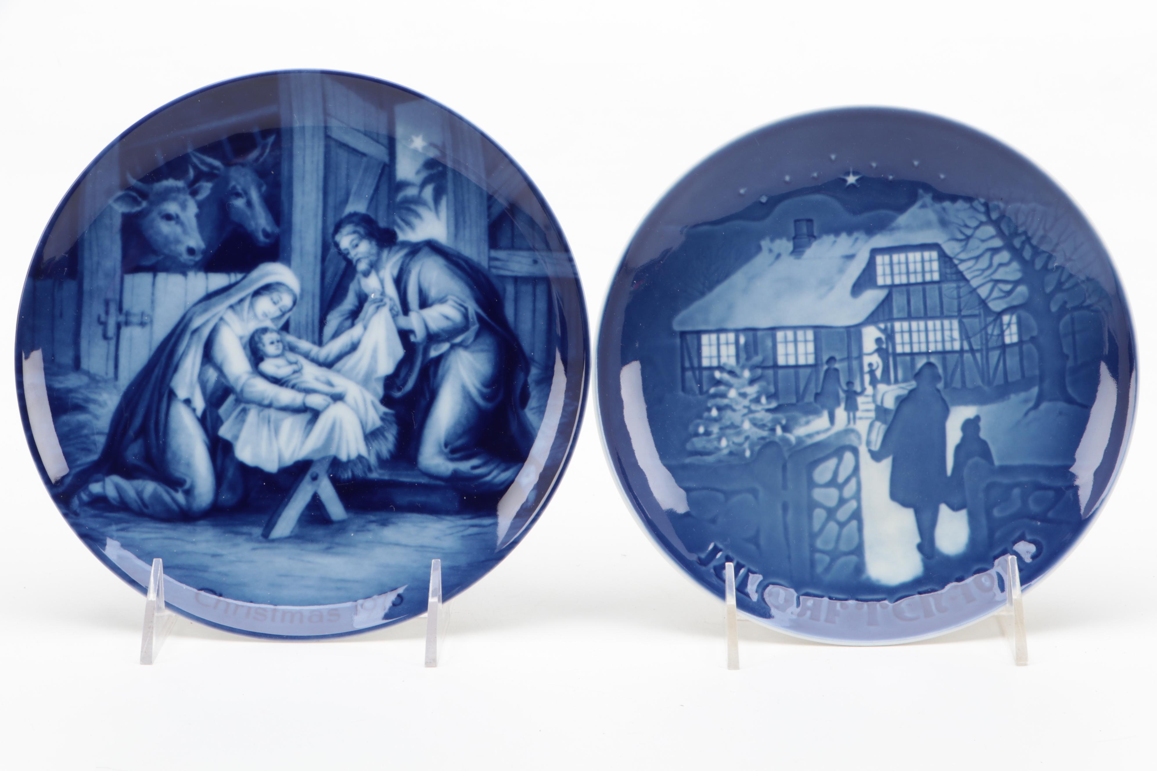 Kaiser and Bing & Grøndahl Porcelain Christmas Annual Plates, 1973