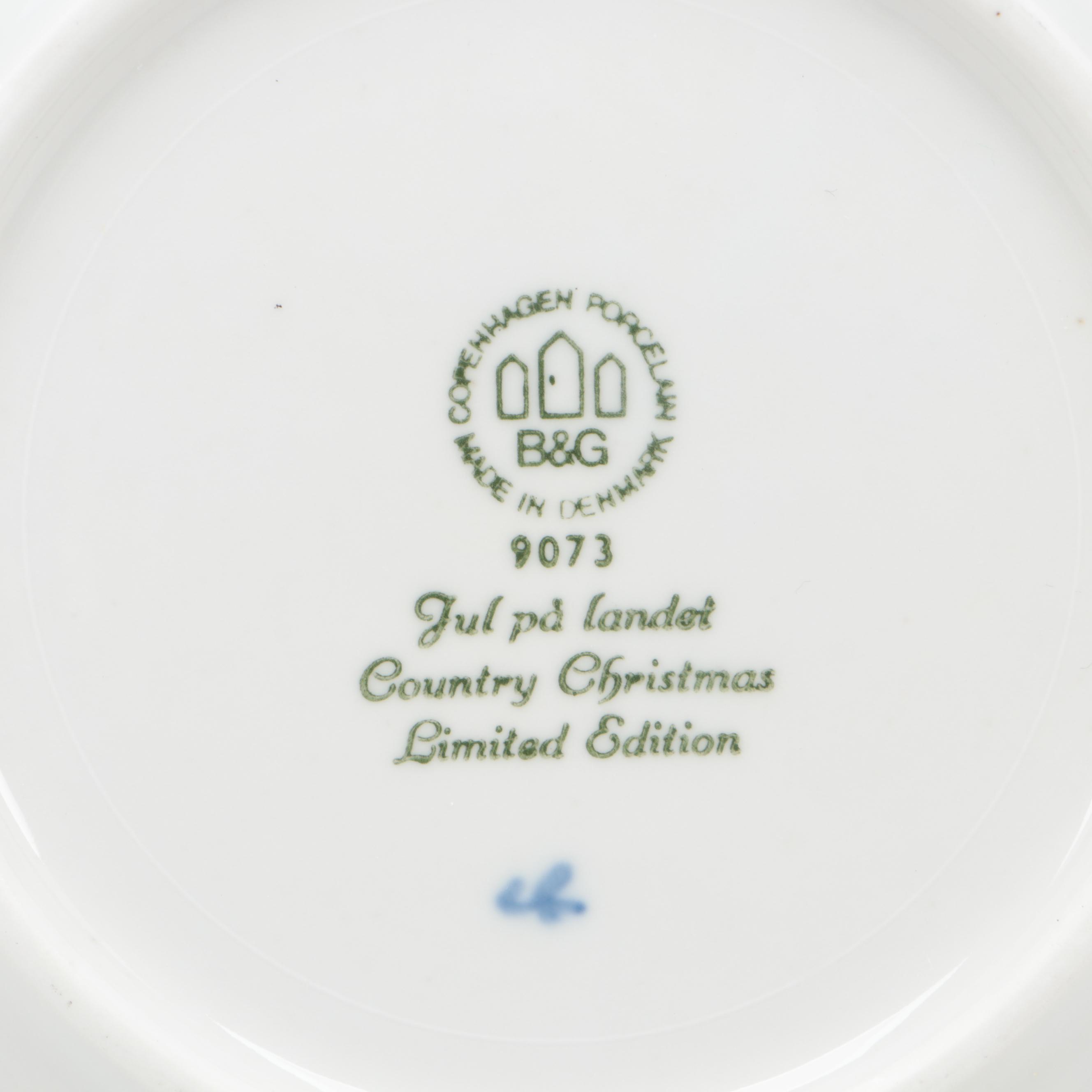 Kaiser and Bing & Grøndahl Porcelain Christmas Annual Plates, 1973