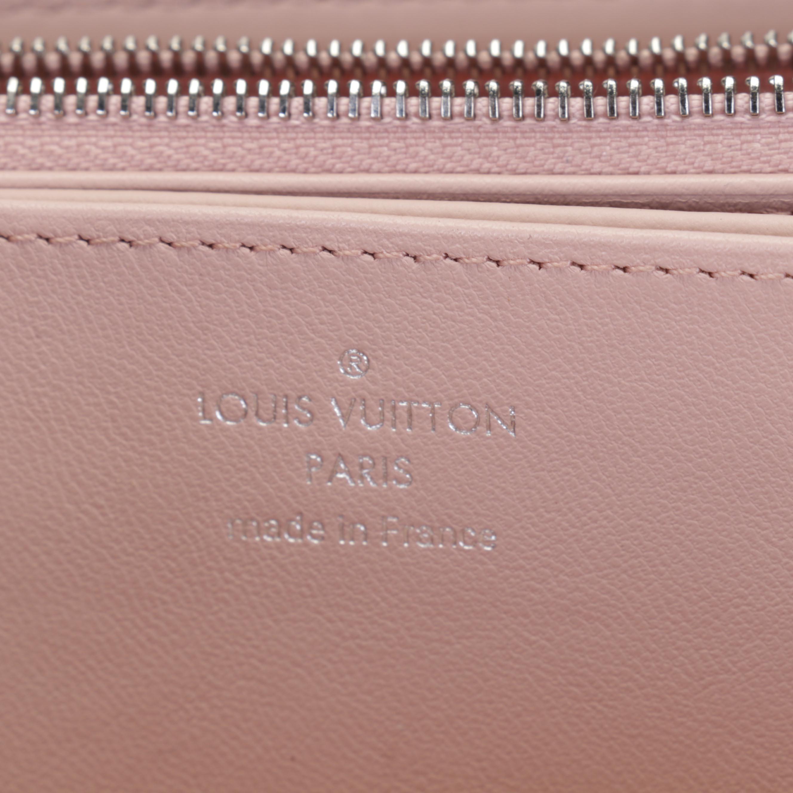 Louis Vuitton Zippy Wallet in Magnolia Pink Mahina Calf Leather with Box