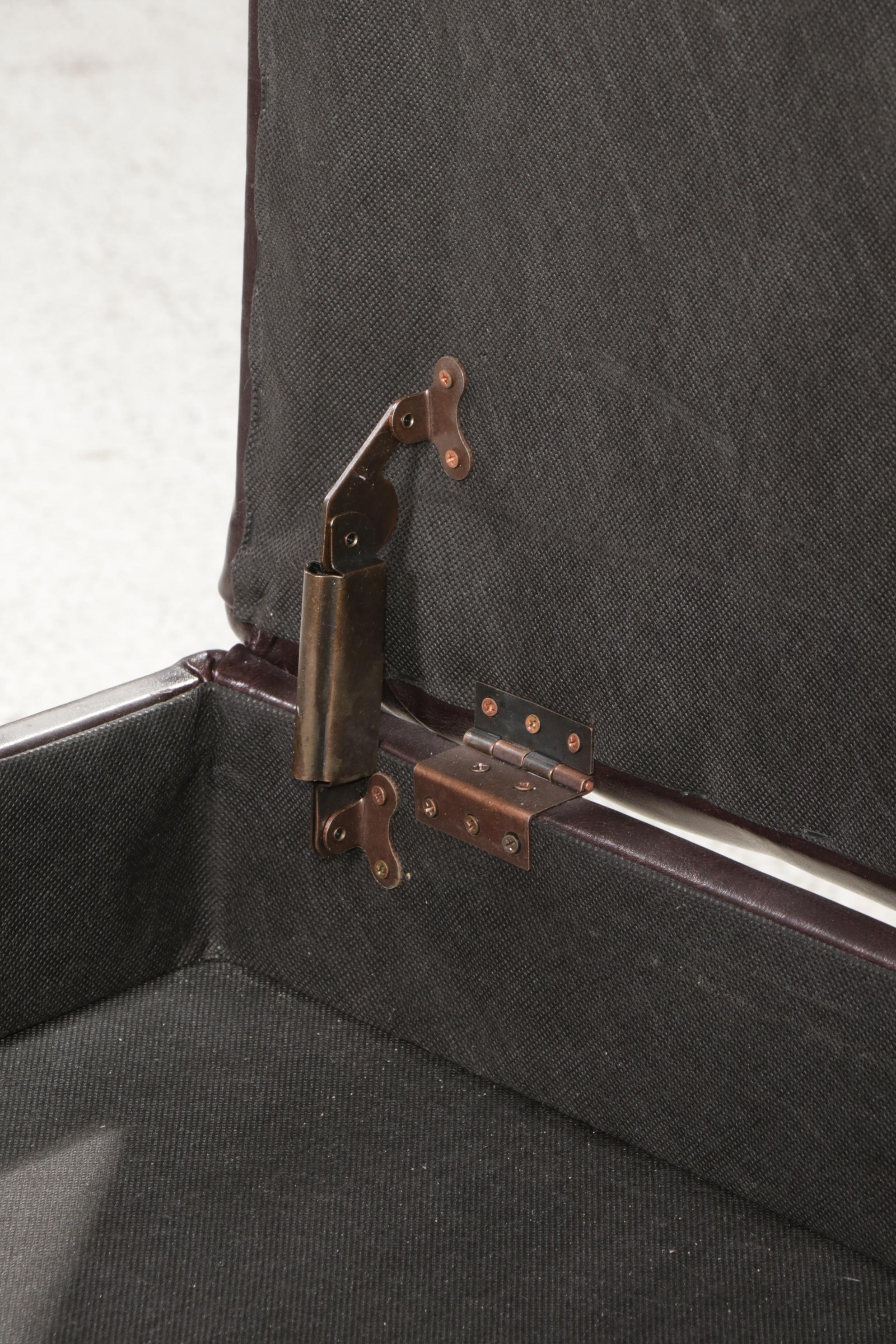 Two Contemporary Lift-Top Upholstered Storage Benches