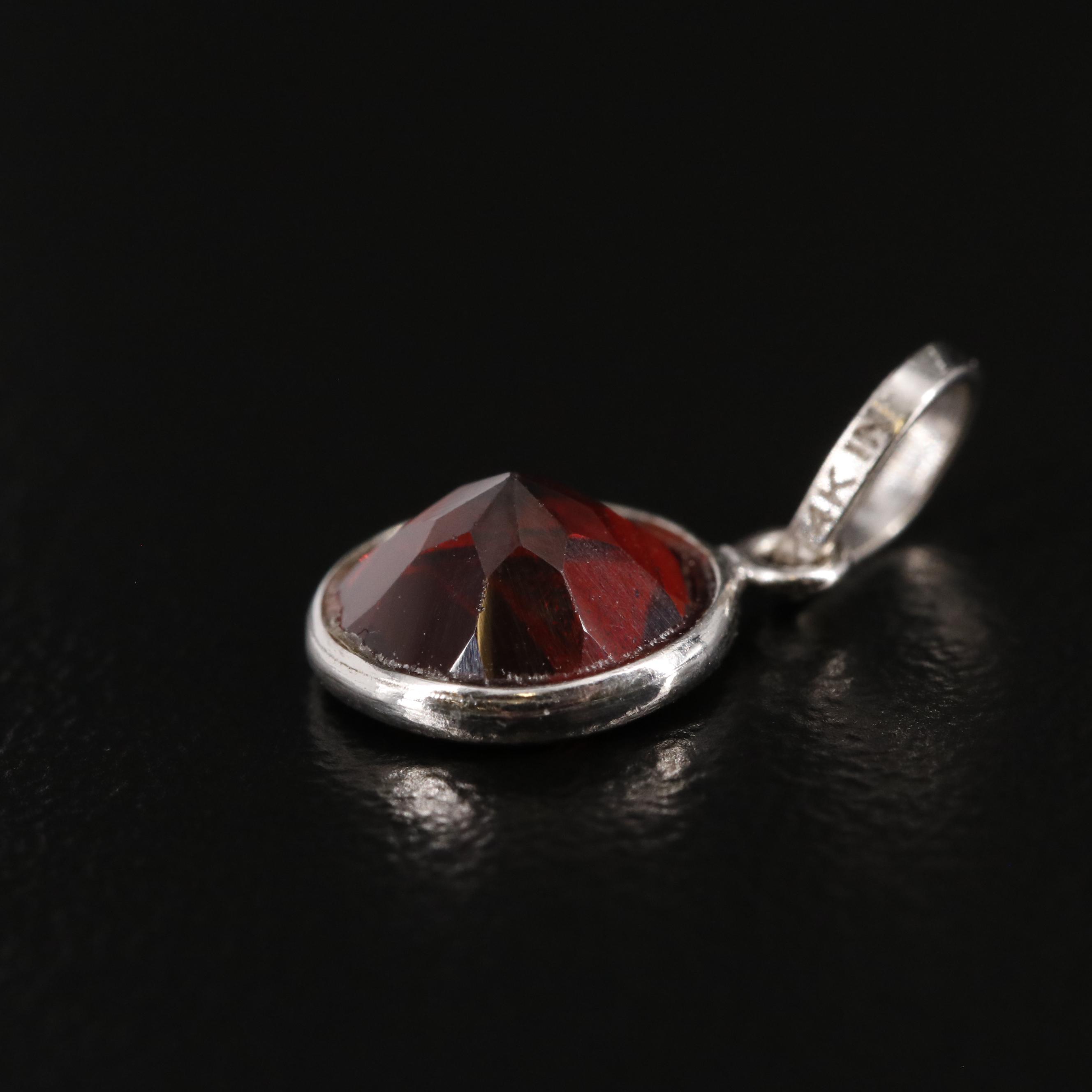 14K Garnet Pendant