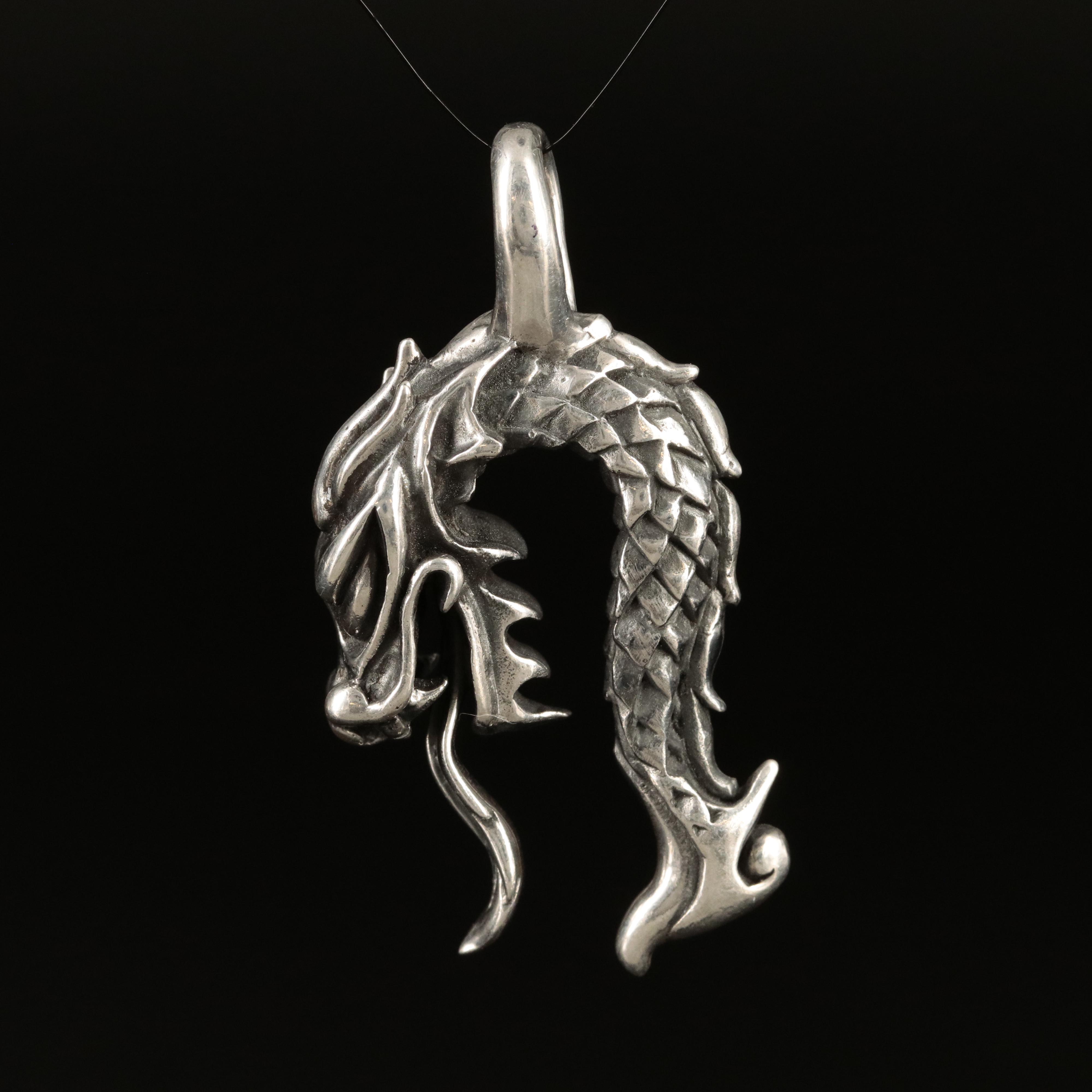 Sterling Dragon Pendant
