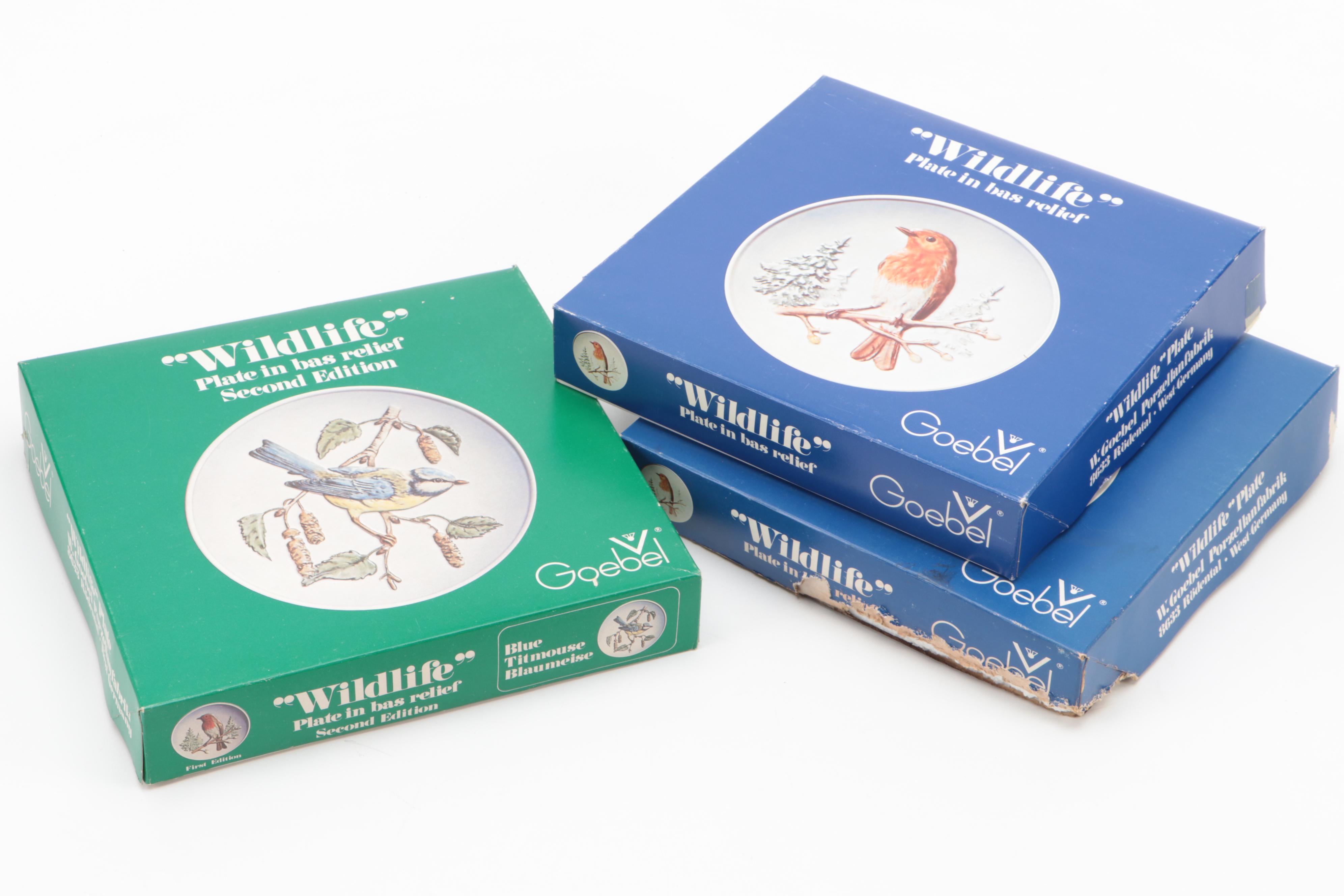 Goebel "Wildlife" First and Second Edition Bas Relief Porcelain Collector Plates