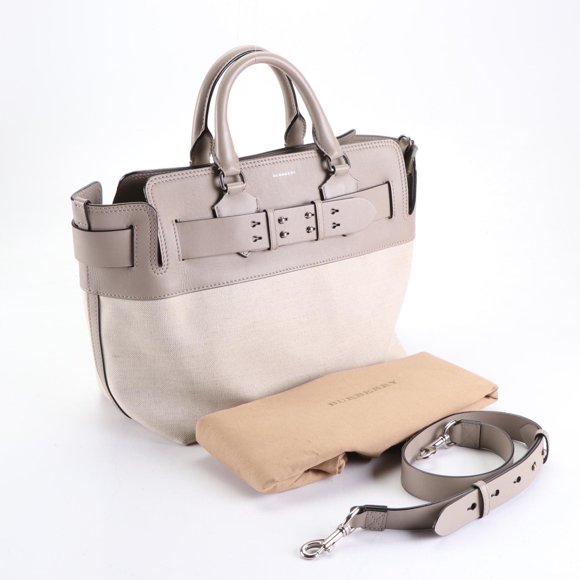 Burberry Belt Tote in Canvas and Leather